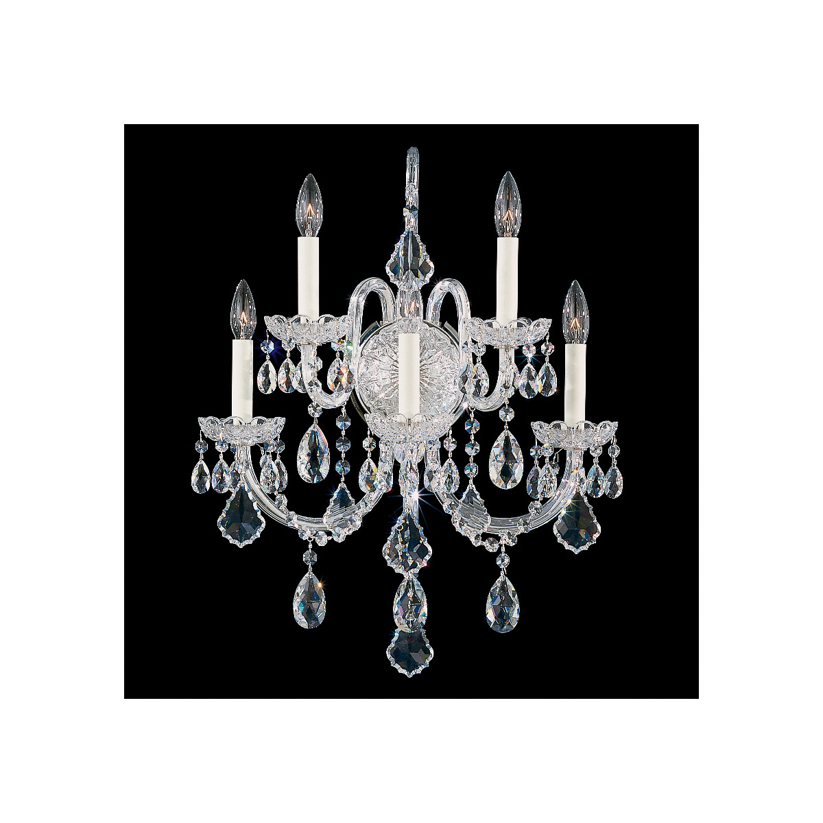 Olde World 5 Light 9.5 inch Polished Silver Wall Sconce Wall Light in Heritage