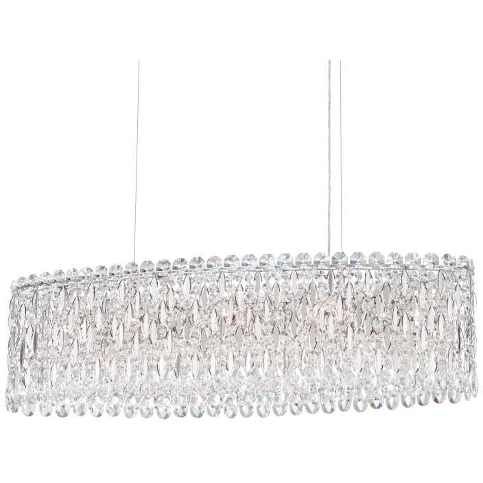 Sarella 12 Light 36 inch Polished Stainless Steel Linear Pendant Ceiling Light in Heritage