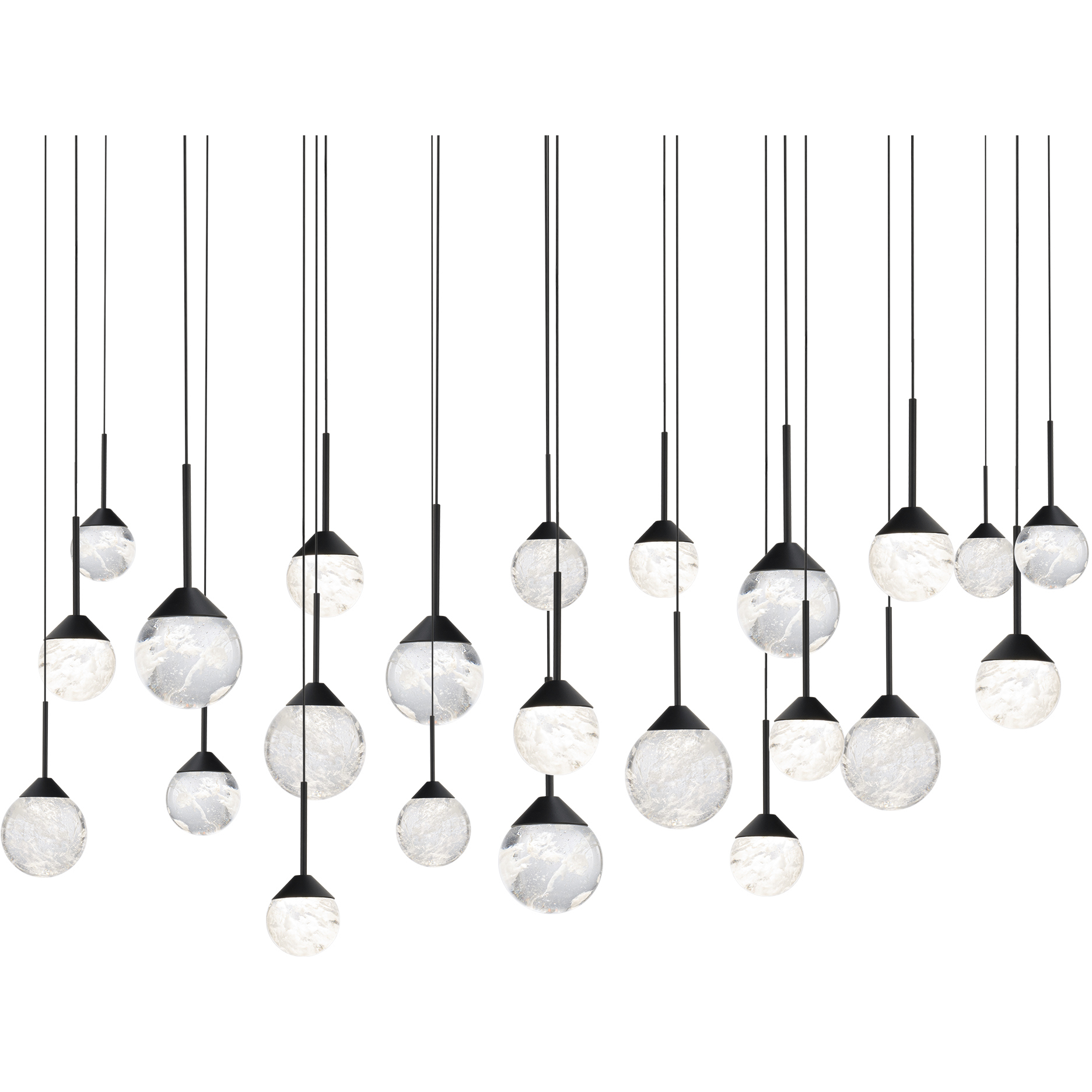 Beyond Quest LED 12 inch Black Multi-Light Pendant Ceiling Light, Linear Canopy