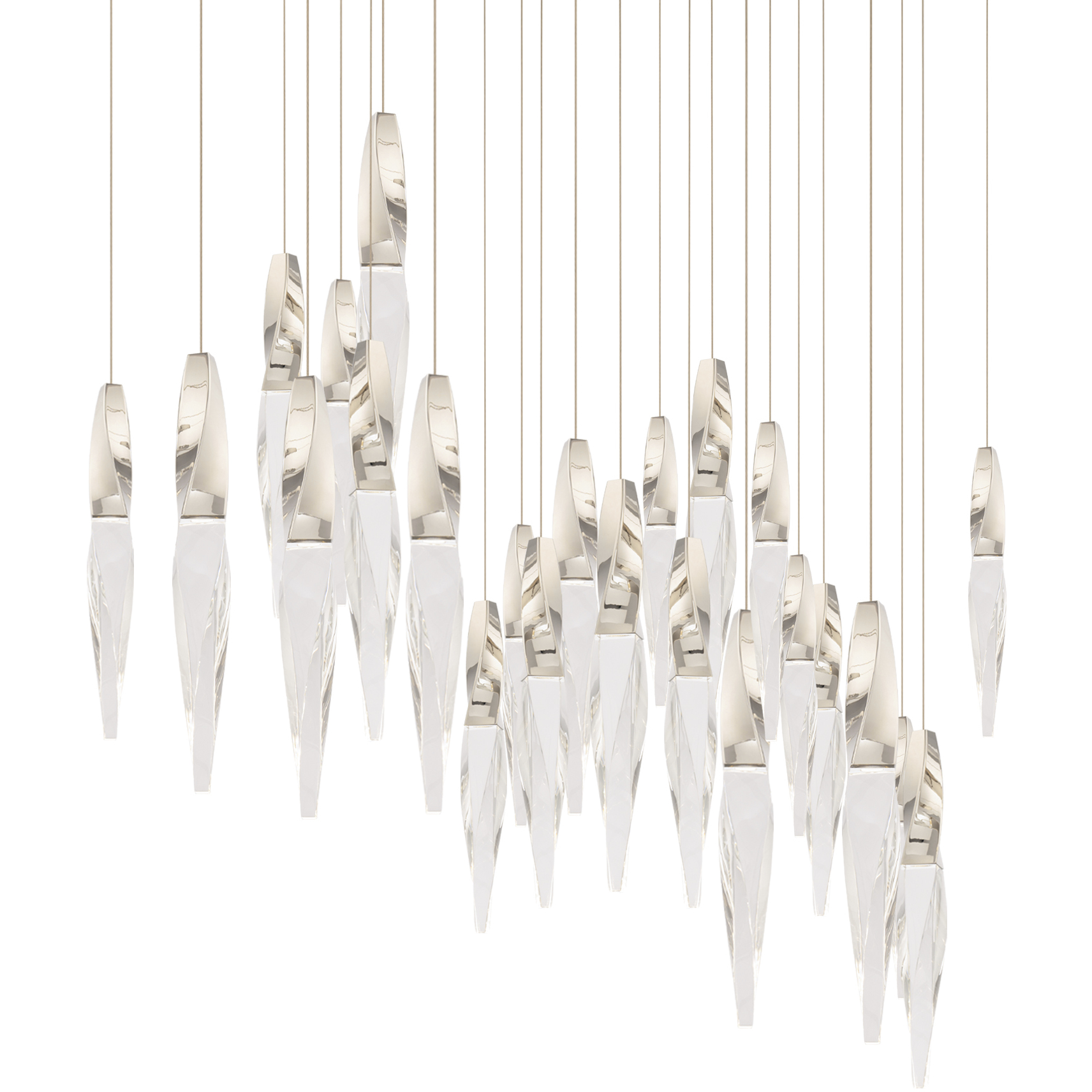 Beyond Kindjal LED 12 inch Polished Nickel Multi-Light Pendant Ceiling Light, Linear Canopy