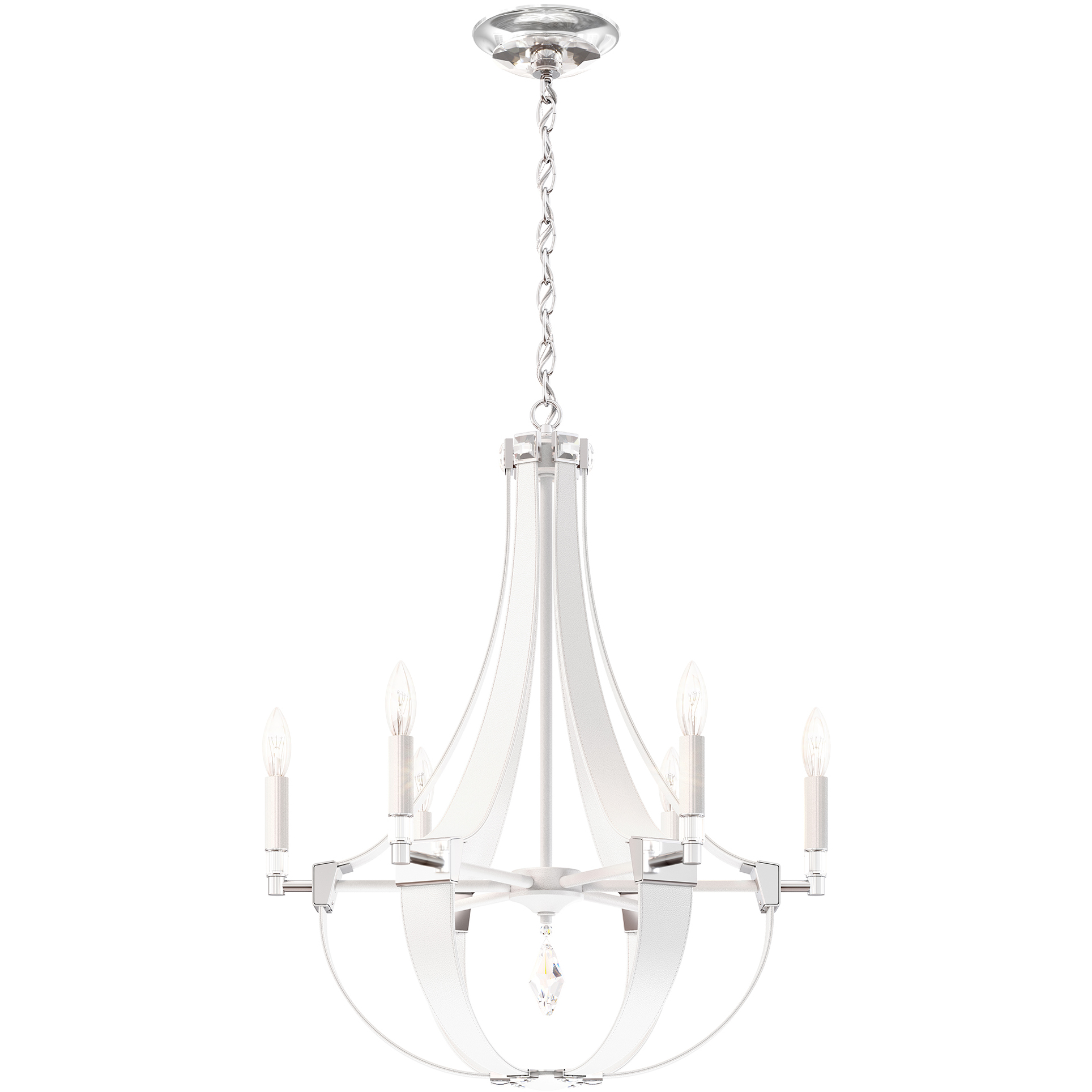 Crystal Empire 6 Light White Pass Chandelier Ceiling Light