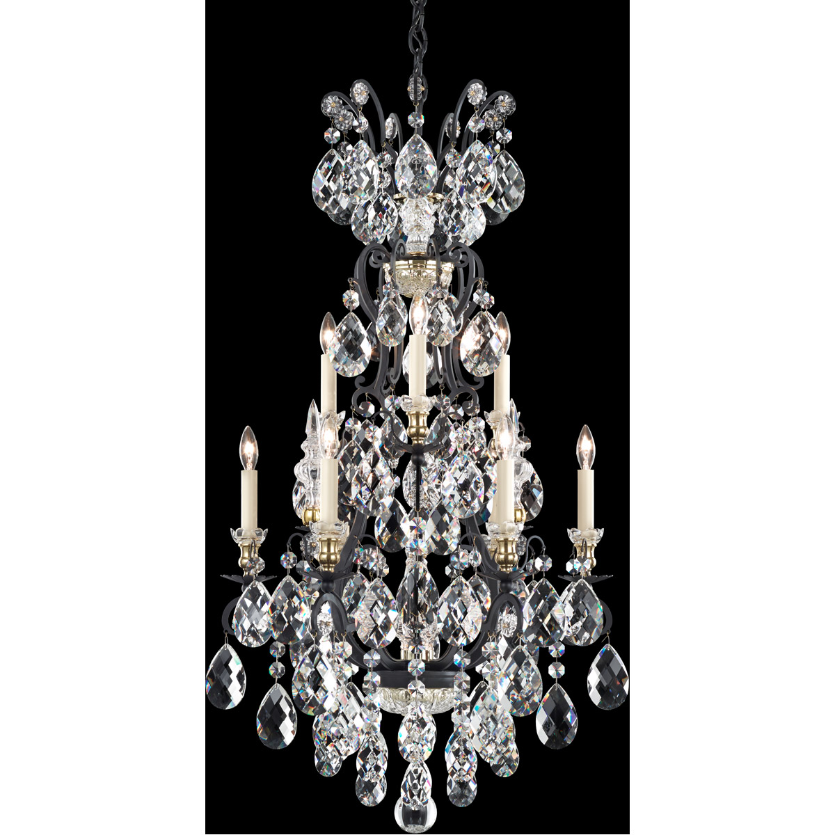 Renaissance 10 Light 21 inch Heirloom Gold Chandelier Ceiling Light in Swarovski