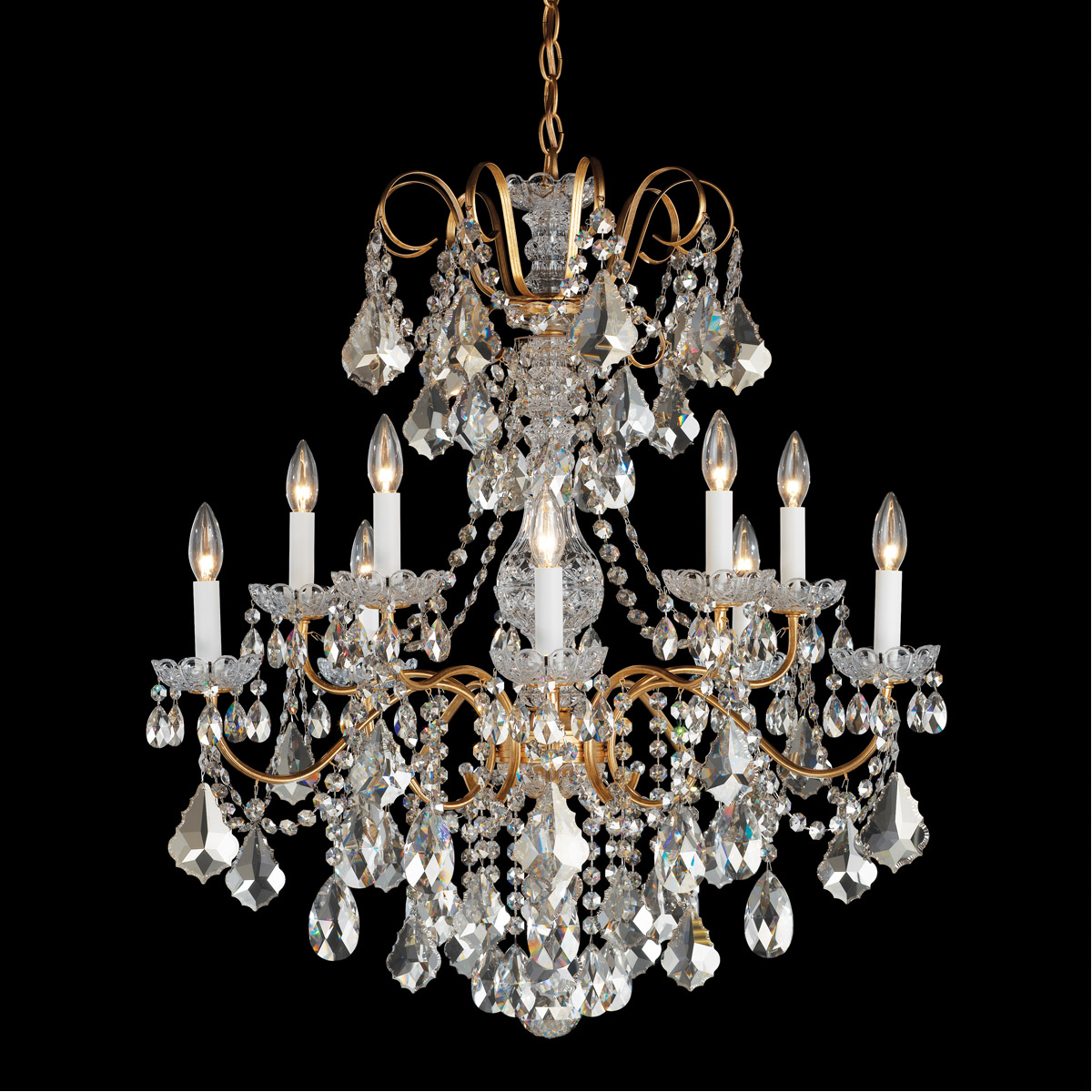 New Orleans 10 Light 28 inch Black Pearl Chandelier Ceiling Light in Heritage
