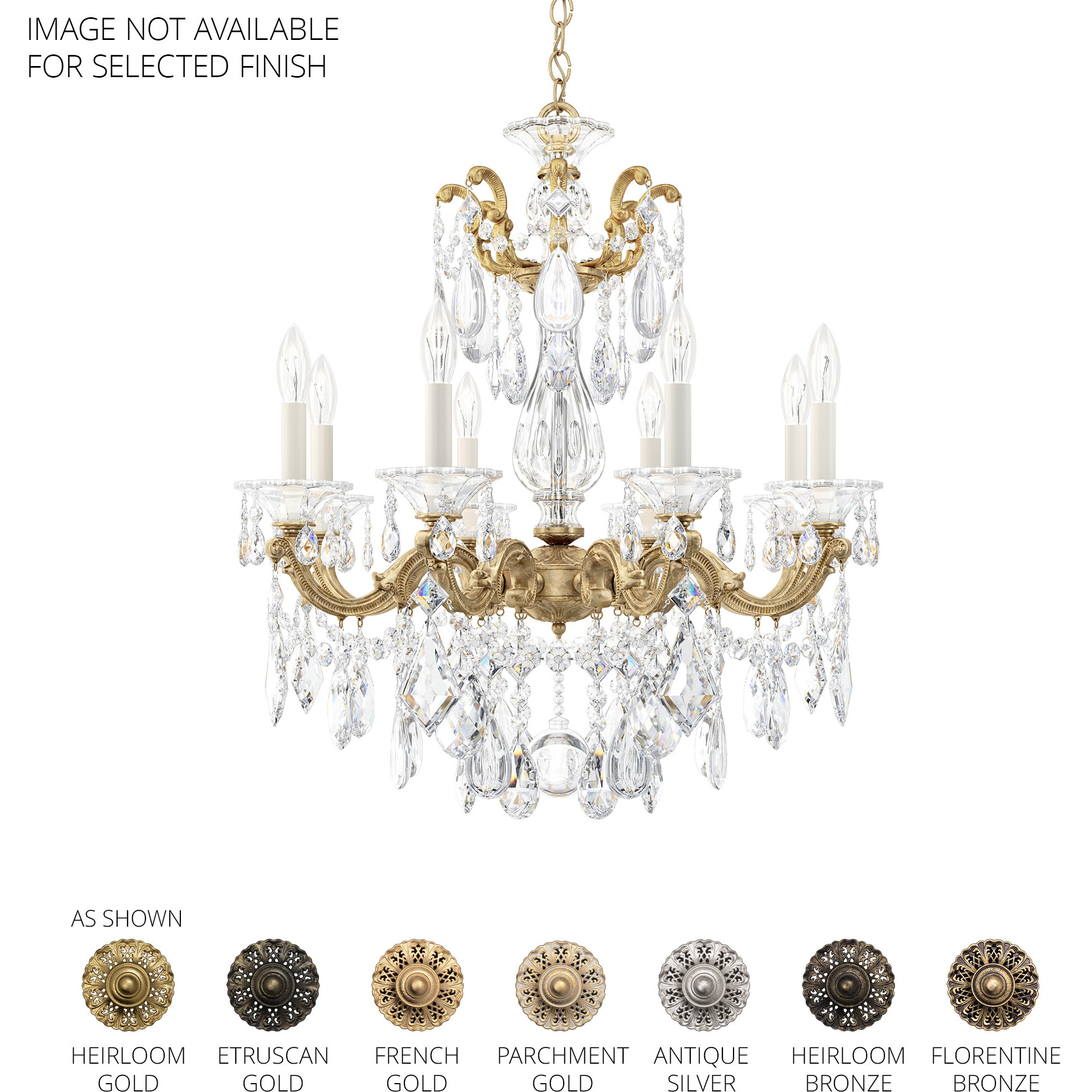 Schonbek 507323R La Scala 8 Light Etruscan Gold Chandelier Ceiling