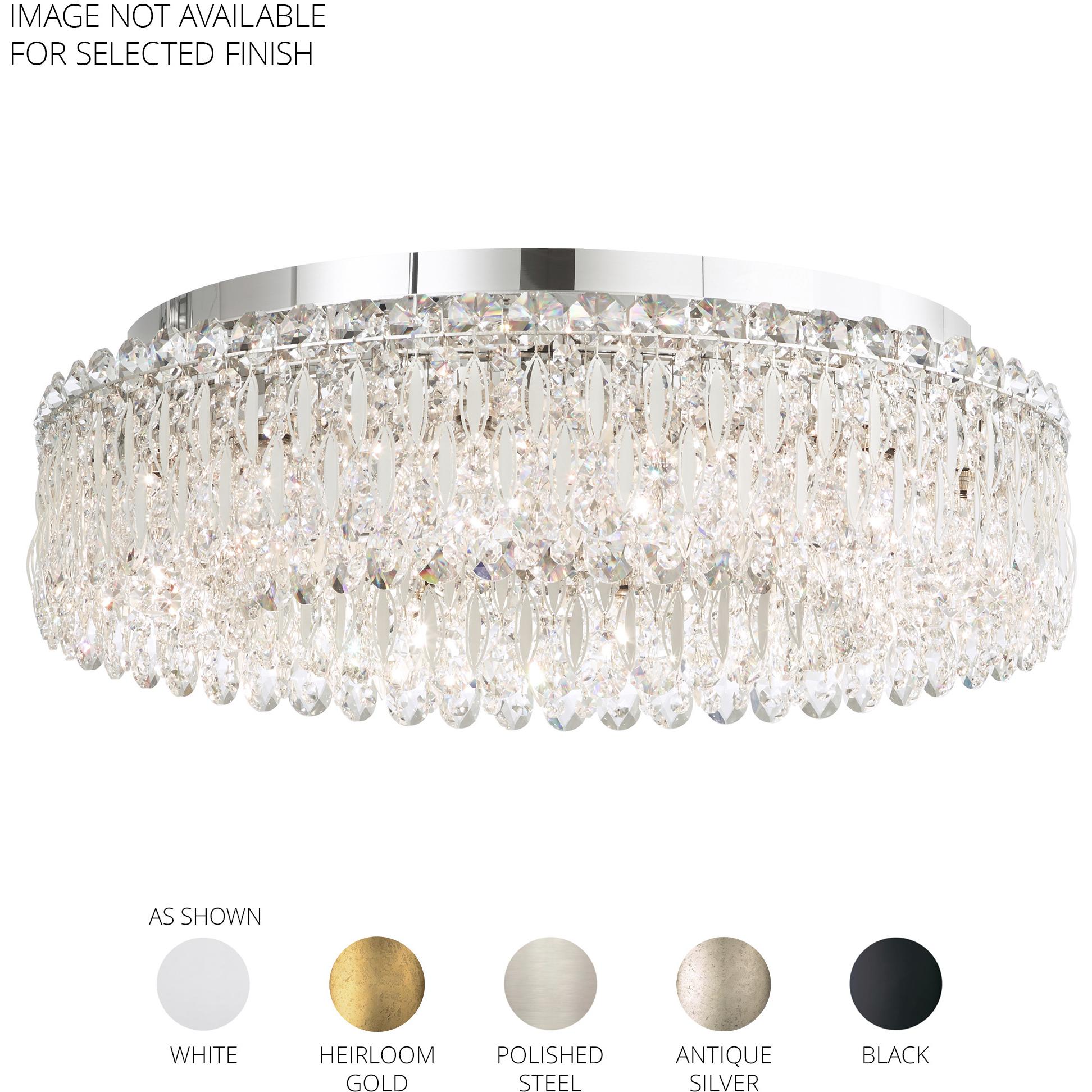Sarella 12 Light Black Flush Mount Ceiling Light in Heritage
