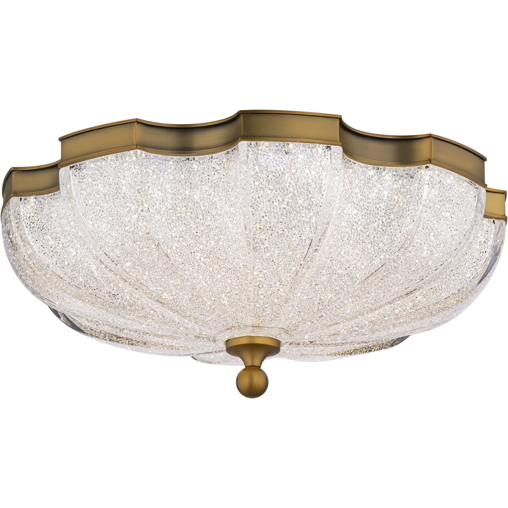 Signature Cupola LED 16 inch Aged Brass Flush Mount Ceiling Light