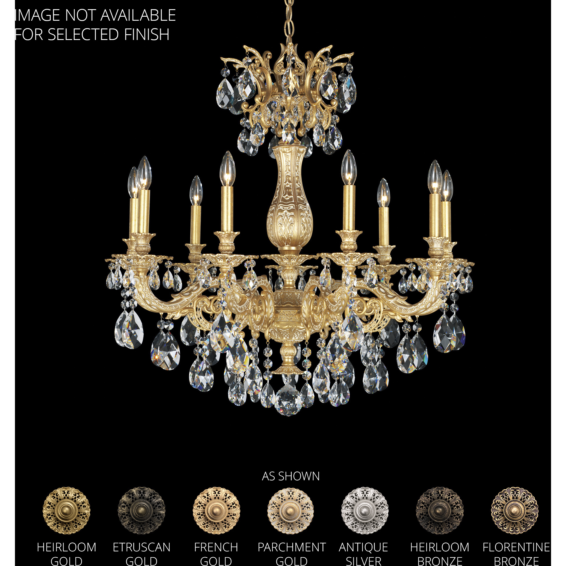Milano 9 Light Heirloom Gold Chandelier Ceiling Light in Heritage