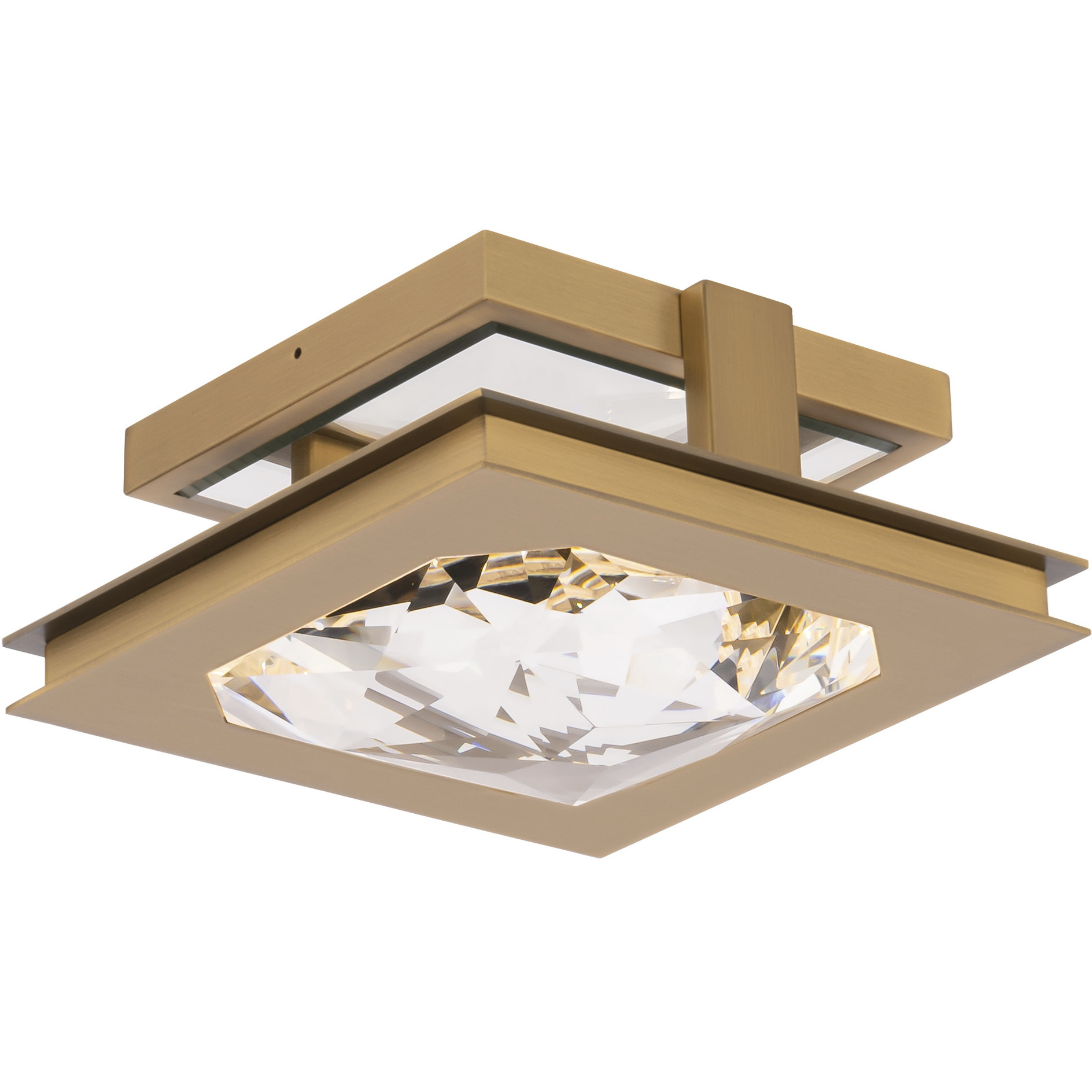 Beyond Enchante LED 10 inch Aged Brass Semi-Flush Mount Ceiling Light, Beyond