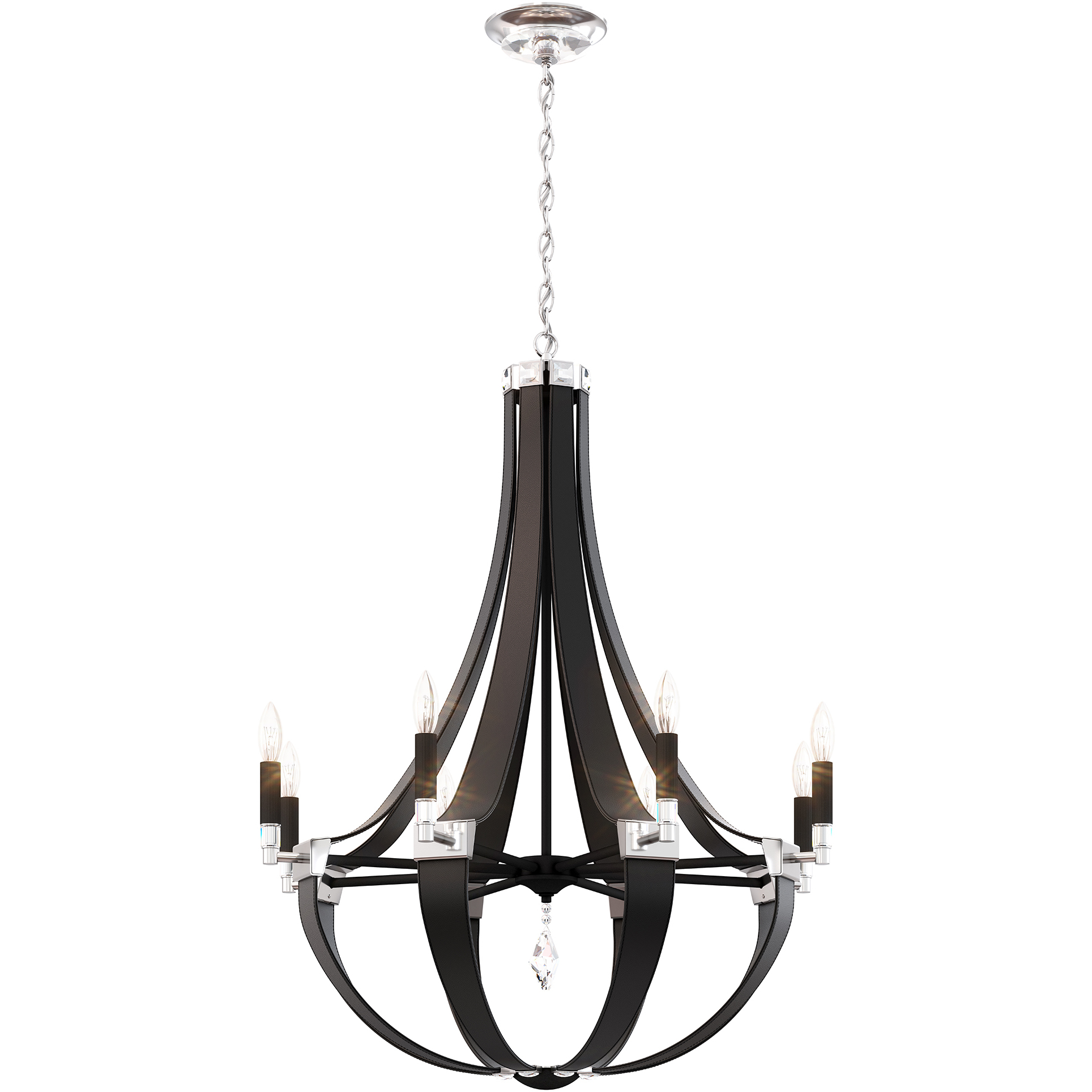 Crystal Empire 8 Light Grizzly Black Chandelier Ceiling Light