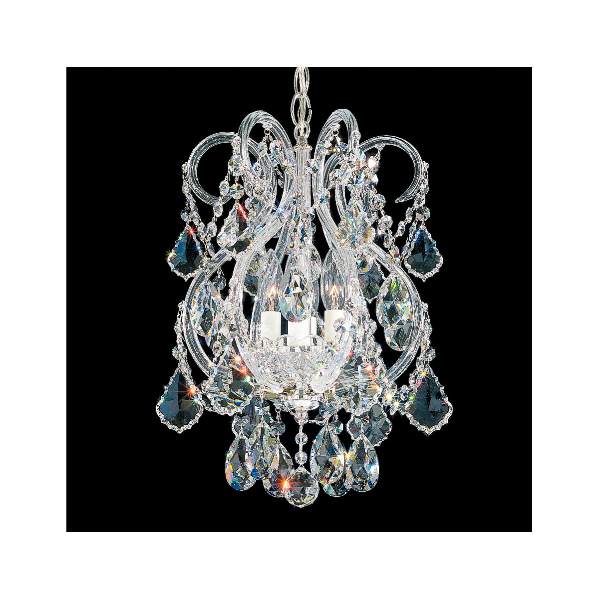 Olde World 4 Light Polished Silver Mini Pendant Ceiling Light in Heritage