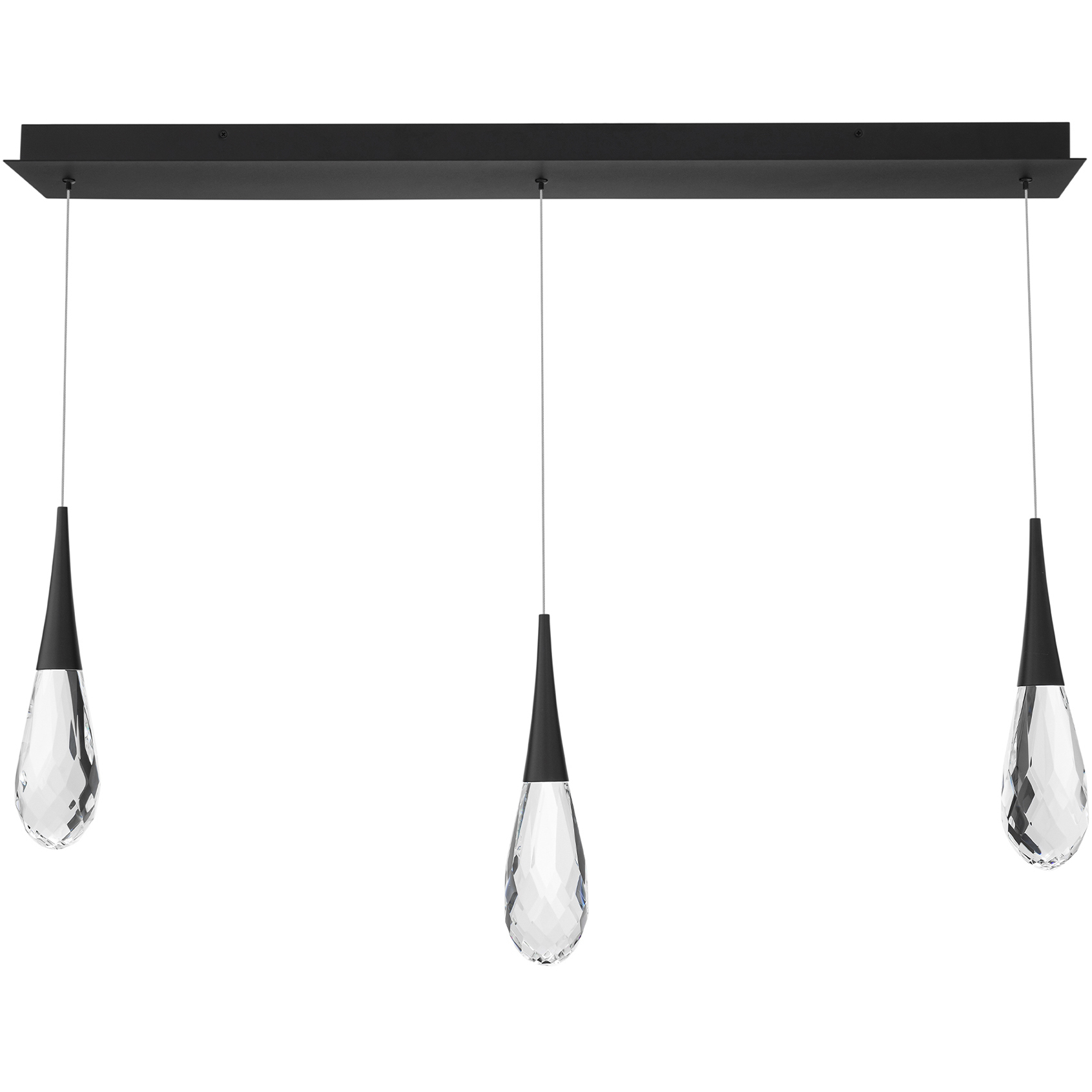 Beyond Hibiscus LED 5.5 inch Black Multi-Light Pendant Ceiling Light, Linear Canopy