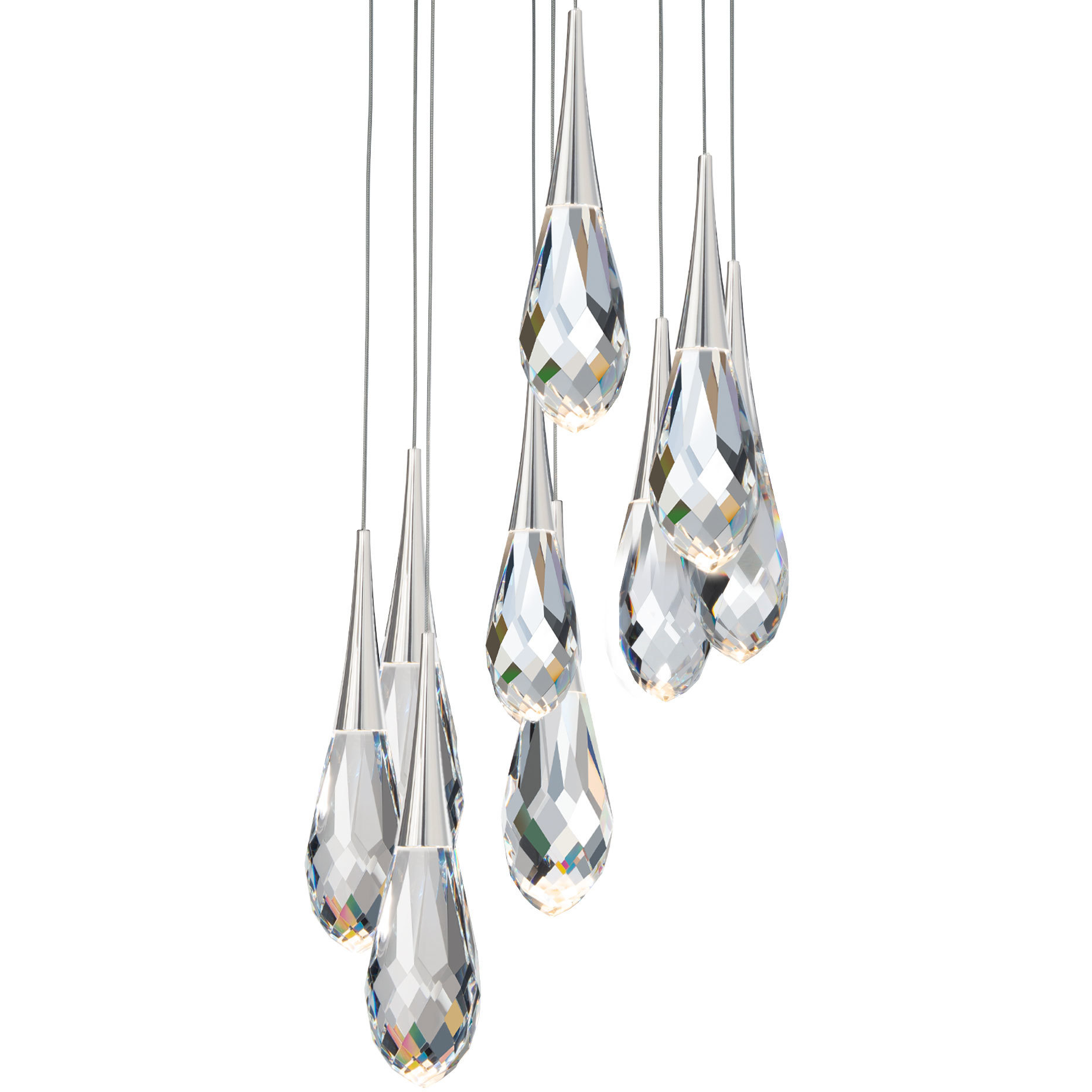 Beyond Hibiscus LED 17 inch Polished Nickel Multi-Light Pendant Ceiling Light, Beyond