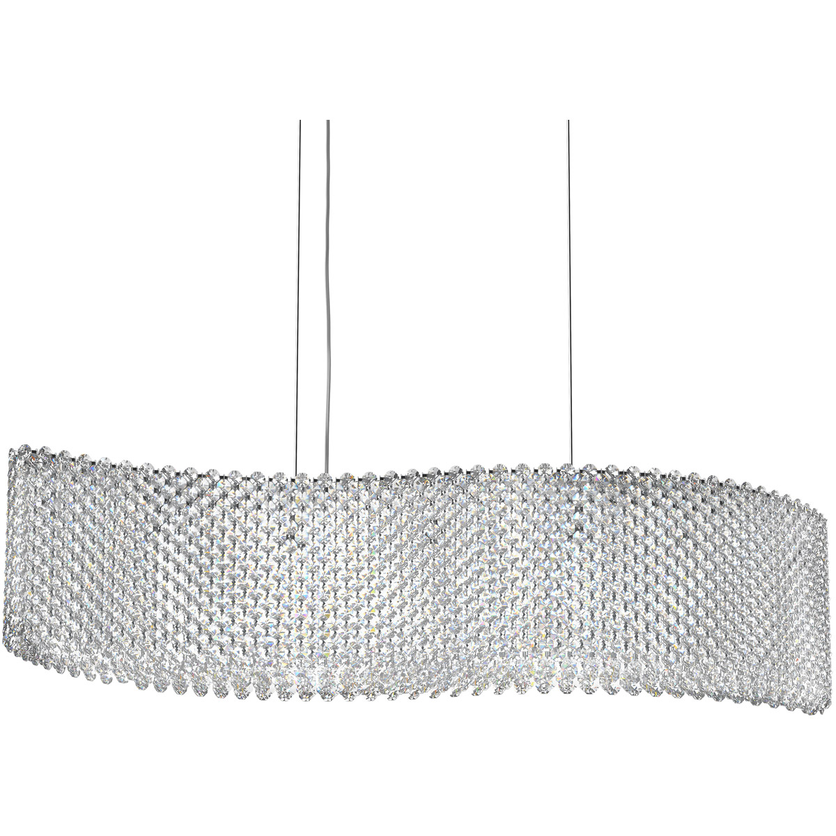 Refrax 13 Light 32 inch Stainless Steel Linear Pendant Ceiling Light in Swarovski