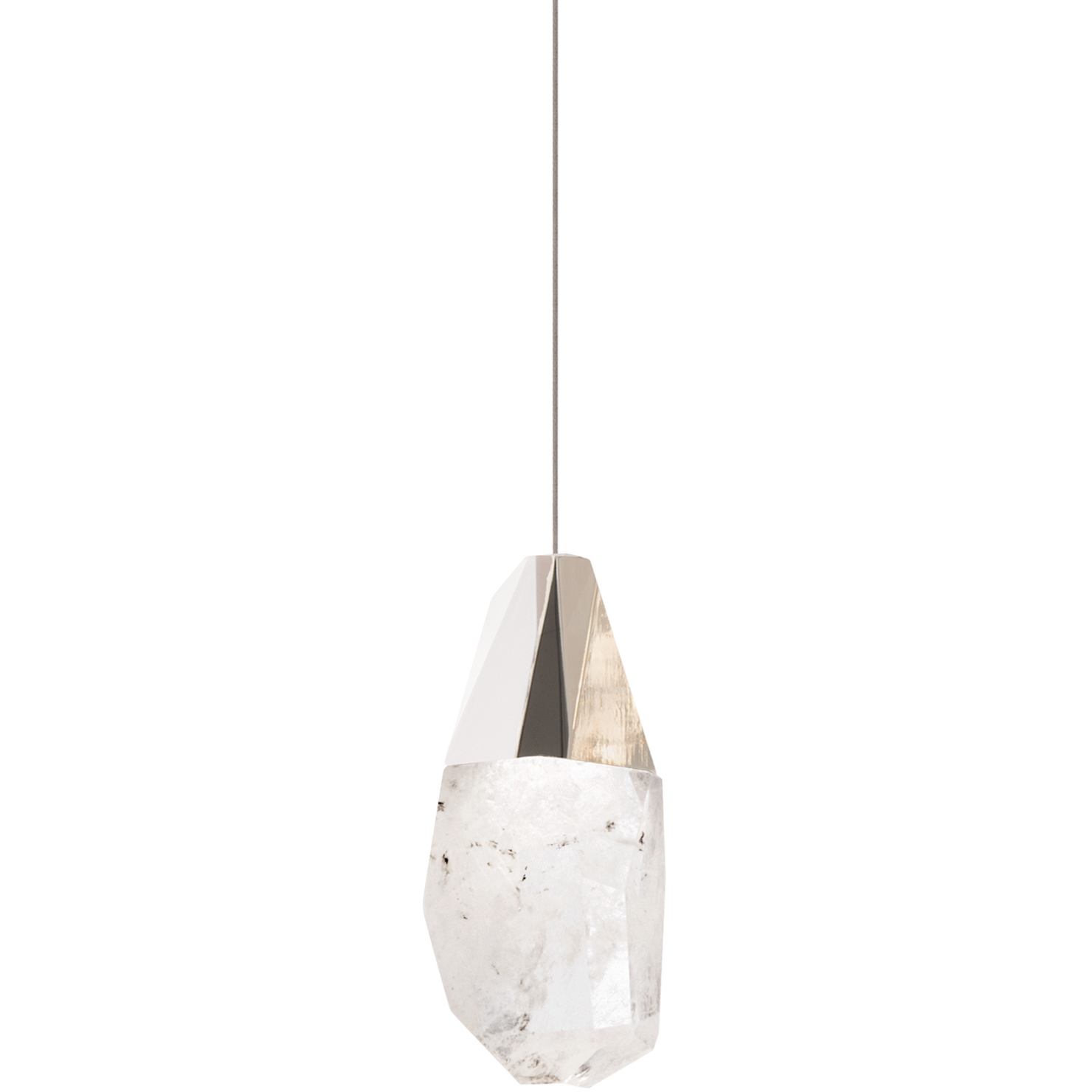 Beyond Martini LED 5.88 inch Polished Nickel Mini Pendant Ceiling Light in Optic Haze, Beyond
