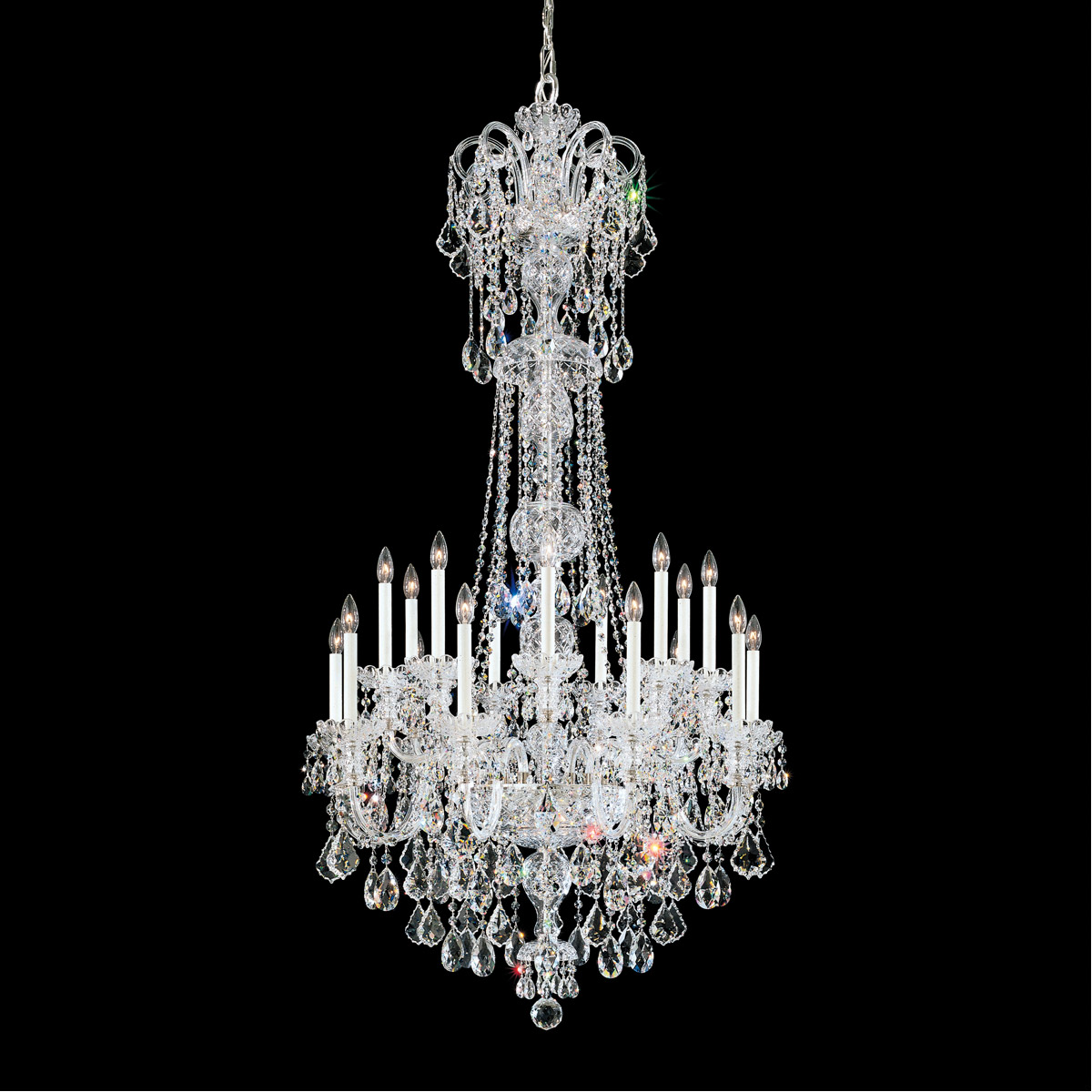 Olde World 23 Light Polished Silver Chandelier Ceiling Light in Heritage