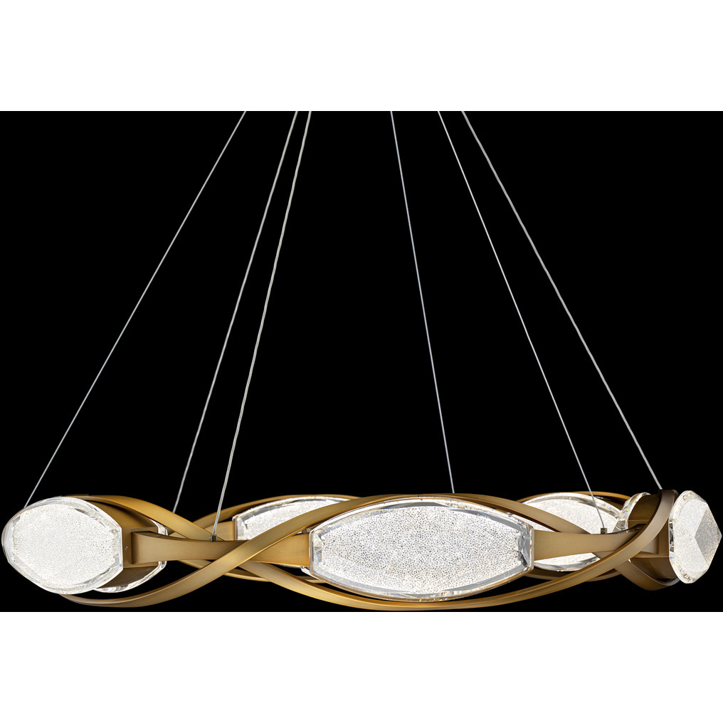 Signature Bijoux LED 34 inch Brushed Nickel Chandelier Ceiling Light