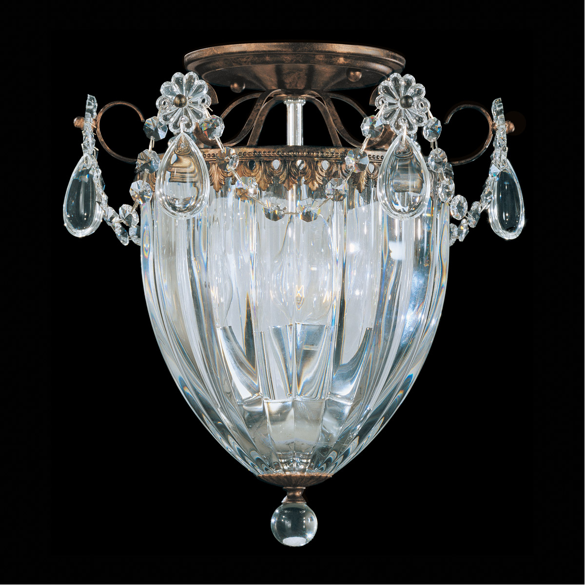 Lighting by pecaso la rioja store flush mount with heirloom grandcut crystal