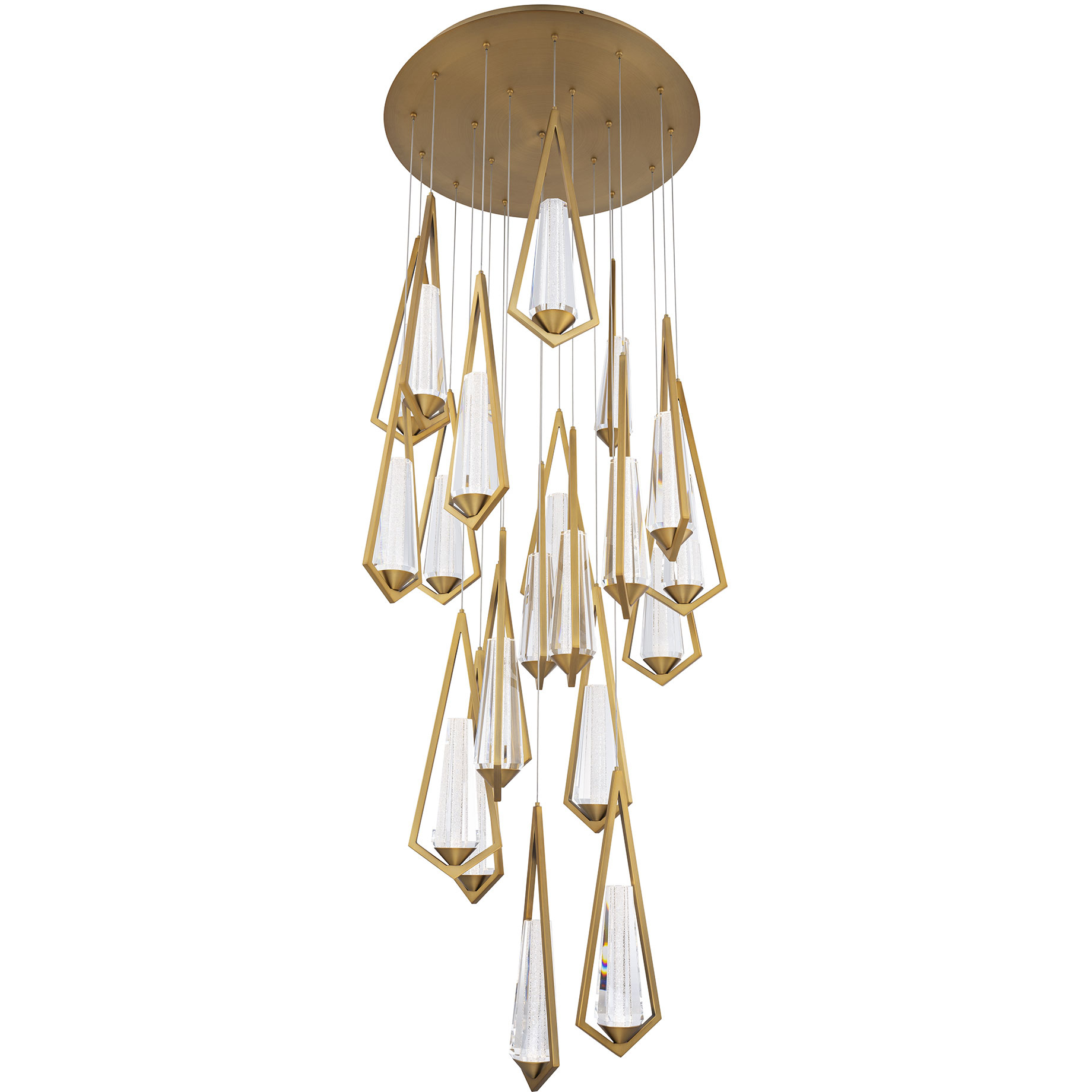 Beyond Devotion LED 26 inch Aged Brass Multi-Light Pendant Ceiling Light