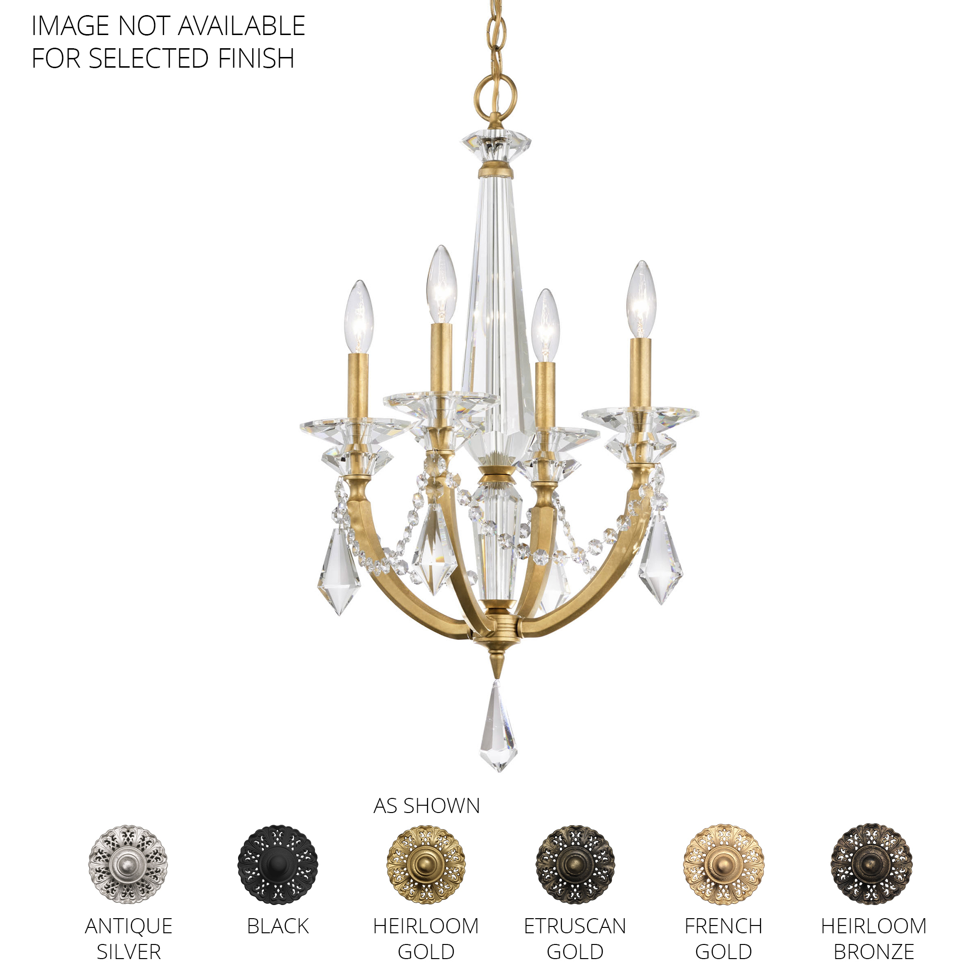Signature Verona 4 Light 16.8 inch Heirloom Bronze Chandelier Ceiling Light, Schonbek Signature