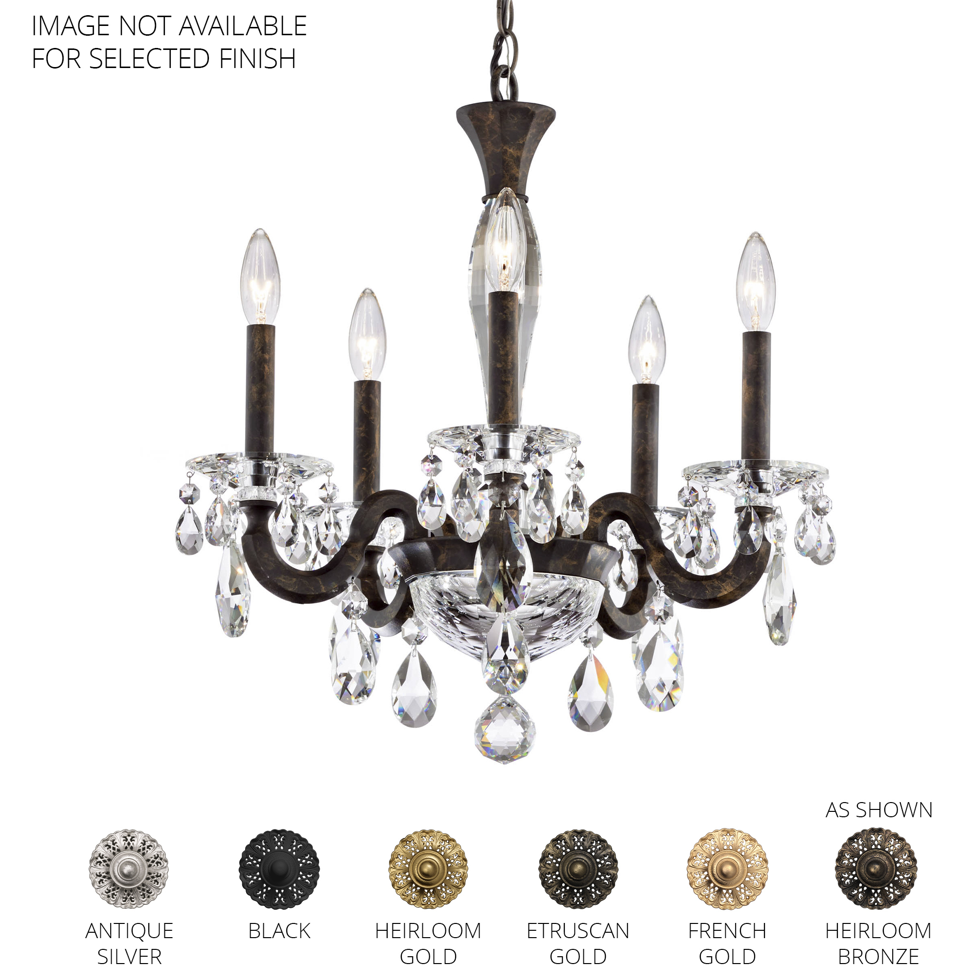 Signature San Marco 5 Light 20.3 inch Heirloom Gold Chandelier Ceiling Light, Schonbek Signature