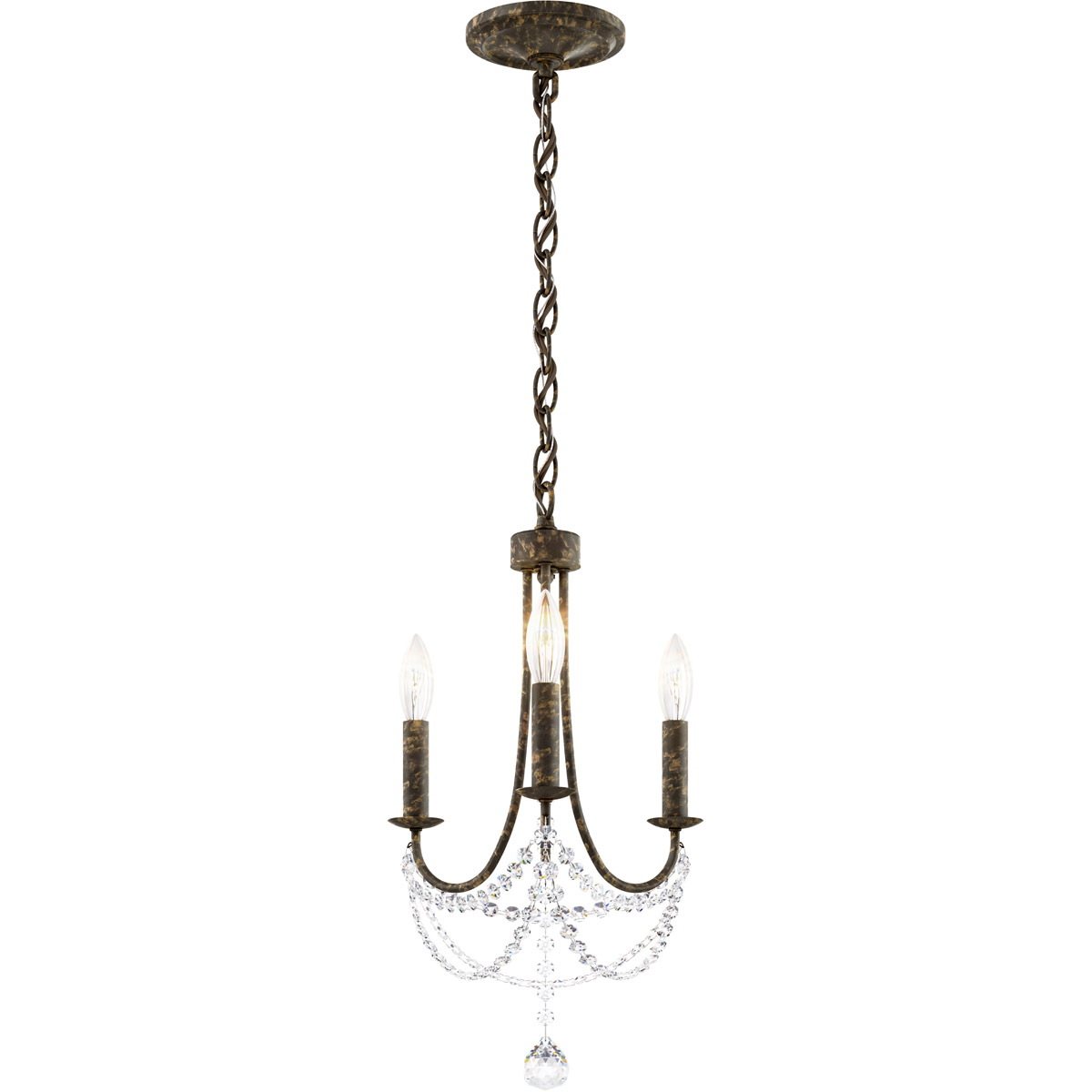 Verdana 3 Light 12 inch Heirloom Bronze Chandelier Ceiling Light