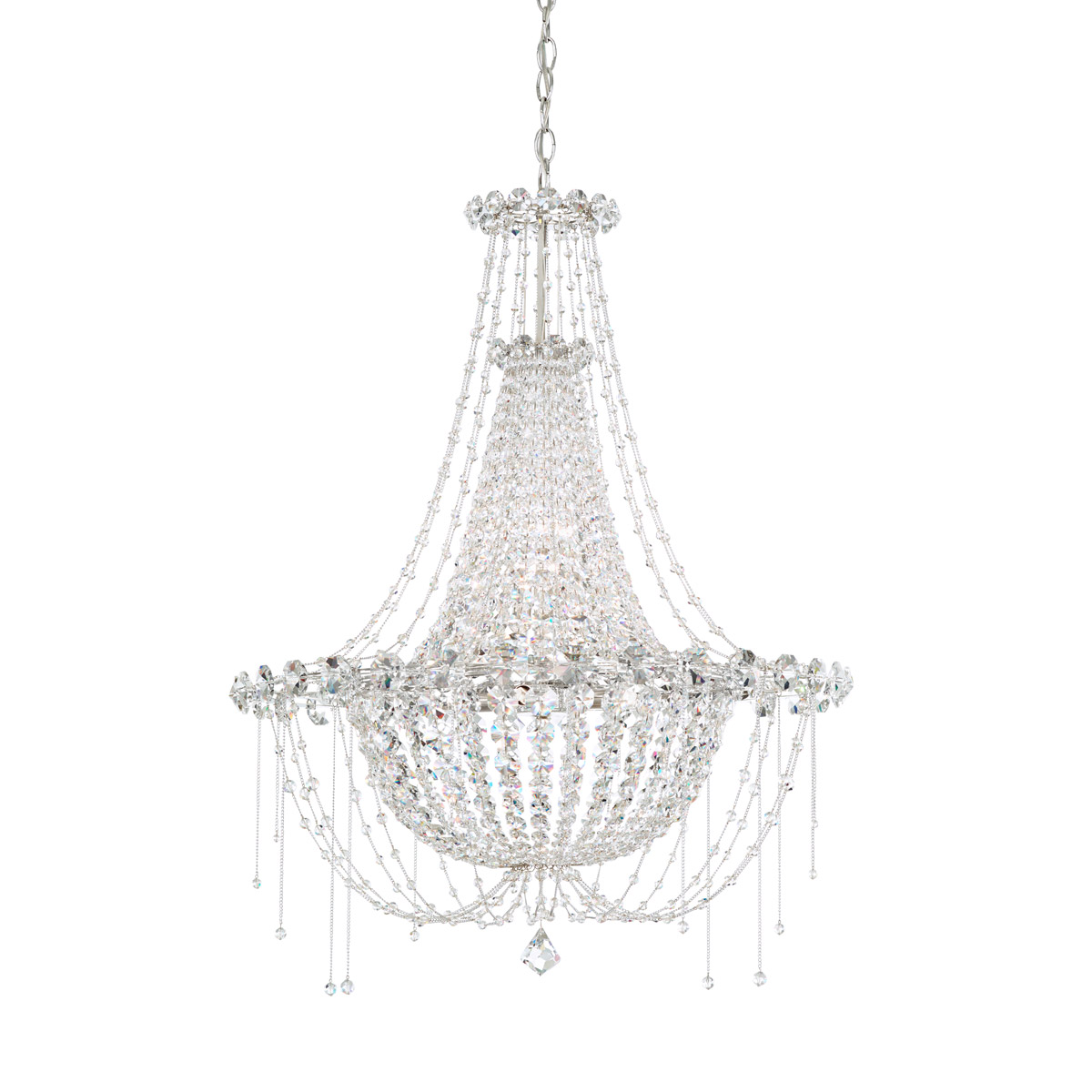 Chrysalita 6 Light Polished Stainless Steel Chandelier Ceiling Light in Radiance