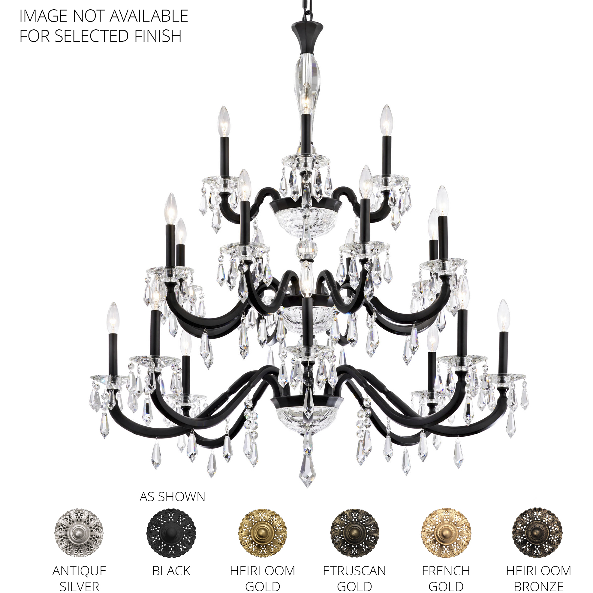 Signature Napoli 20 Light 42.6 inch Heirloom Bronze Chandelier Ceiling Light, Schonbek Signature