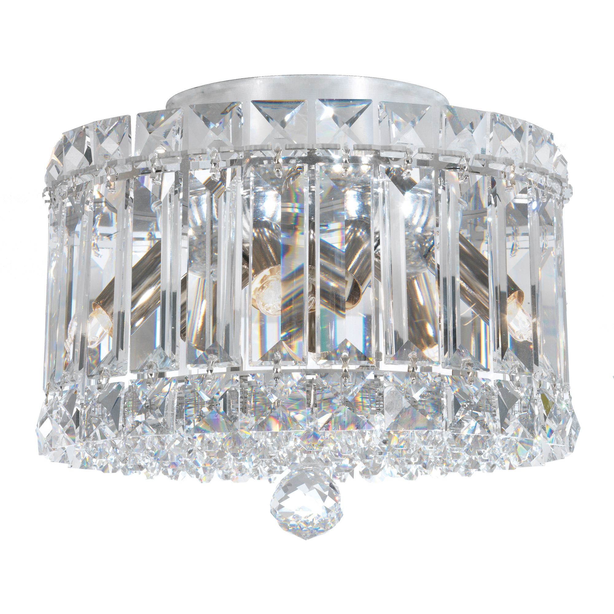 Plaza 4 Light 8 inch Polished Stainless Steel Flush Mount Ceiling Light in Spectra