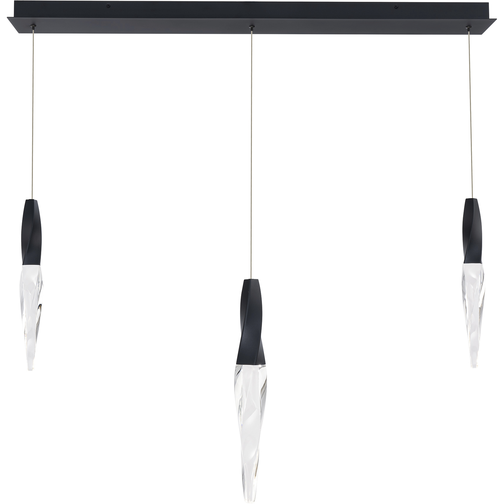 Beyond Kindjal LED 5.5 inch Black Multi-Light Pendant Ceiling Light, Linear Canopy