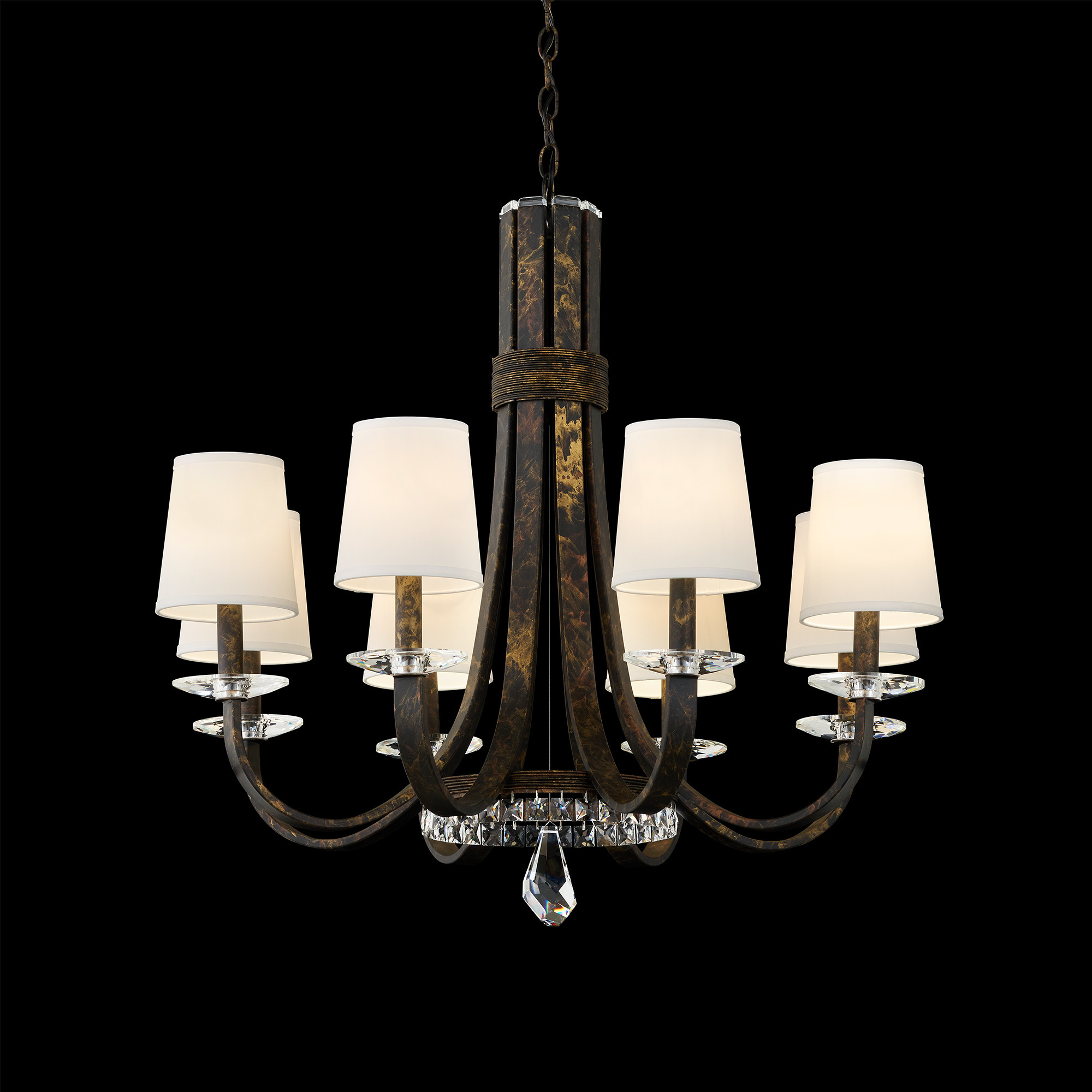 Signature Catalena 8 Light 31 inch Heirloom Silver Chandelier Ceiling Light