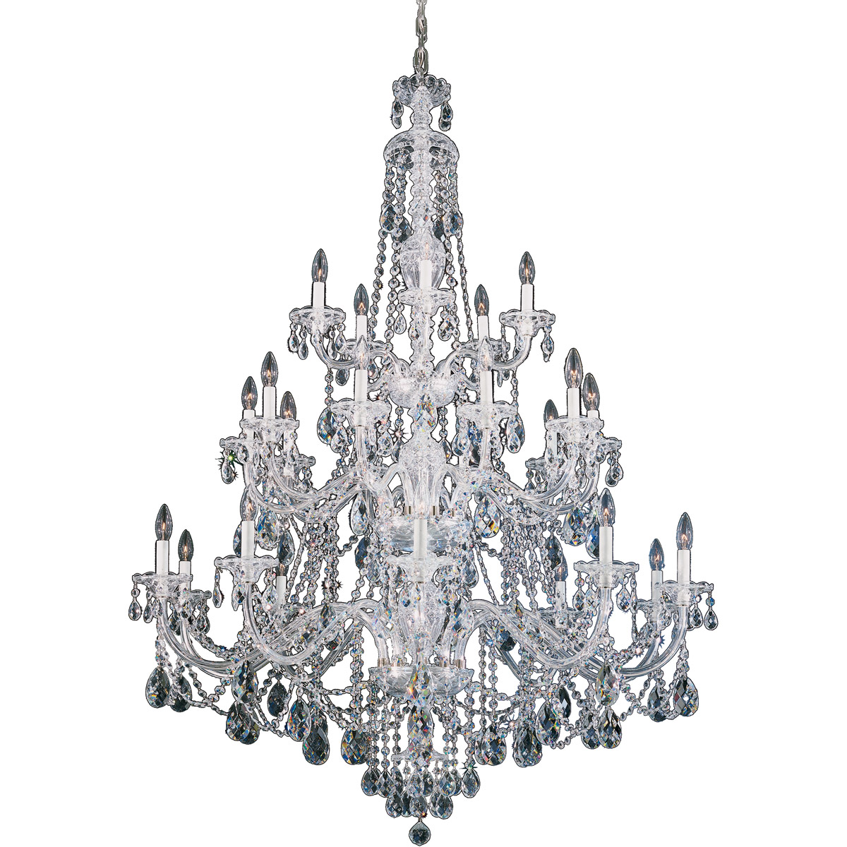 Sterling 25 Light 45 inch Polished Silver Chandelier Ceiling Light in Heritage