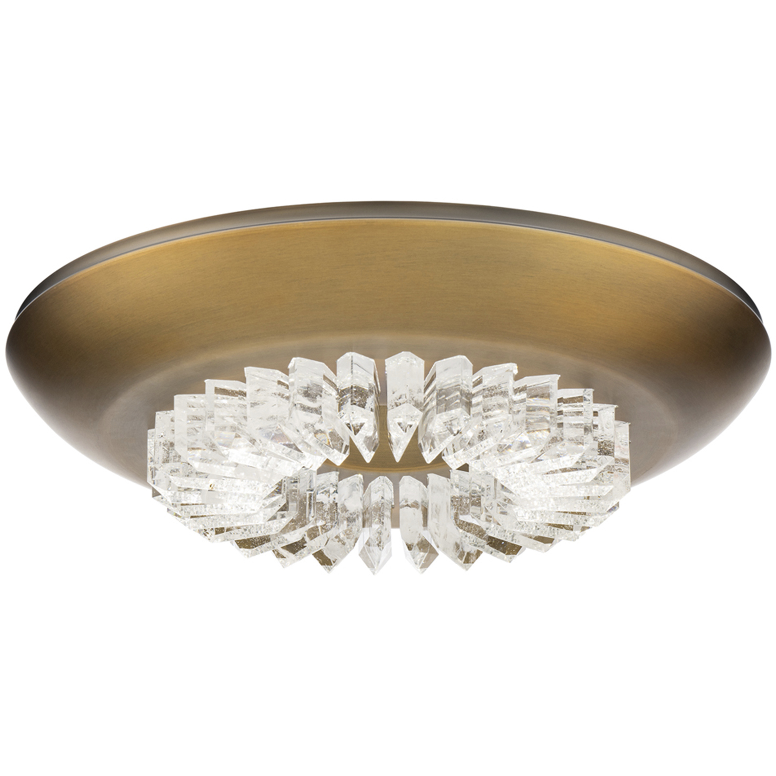 Signature Bellaire LED 15.75 inch Aged Brass Flush Mount Ceiling Light