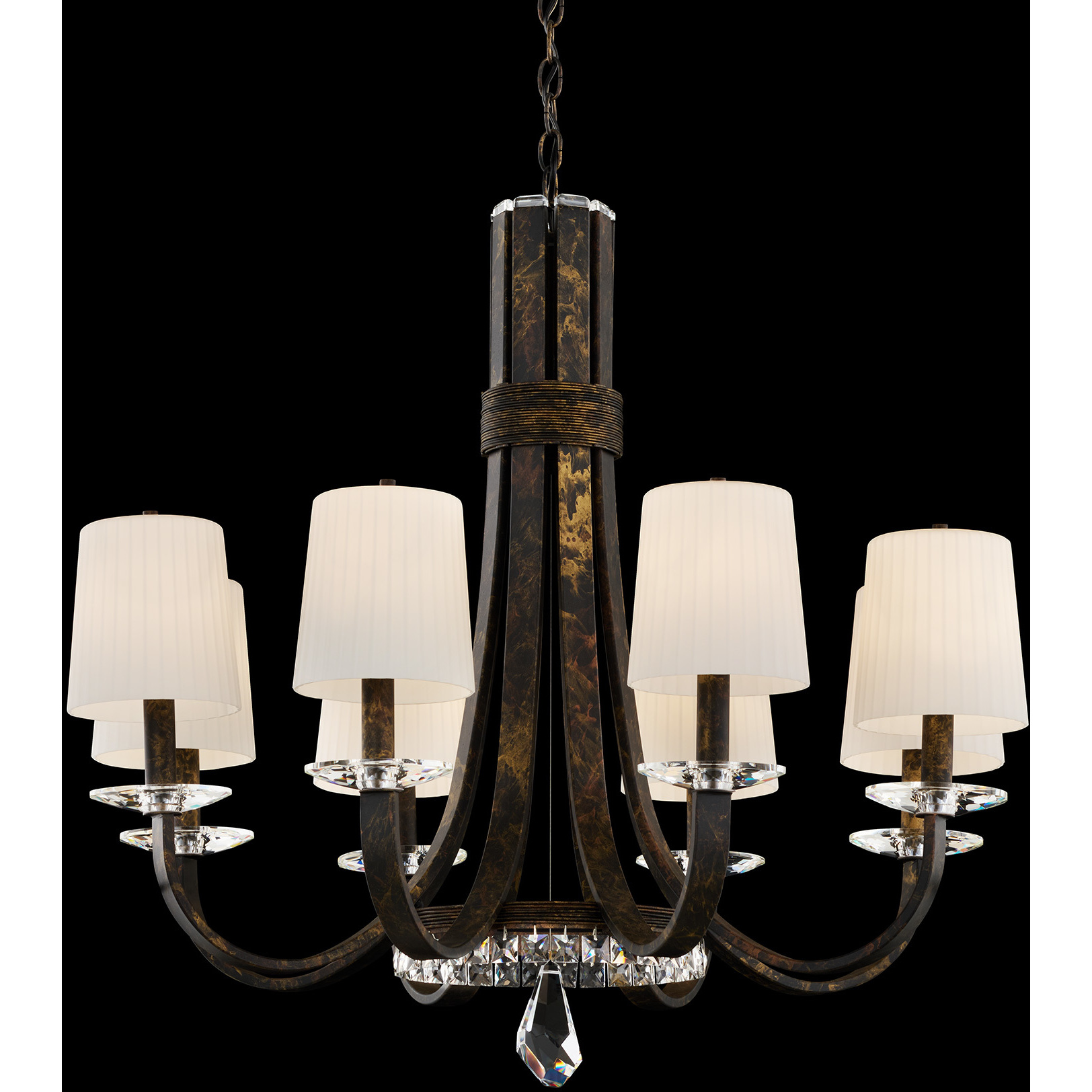 Signature Catalena 8 Light 31 inch White Gold Chandelier Ceiling Light