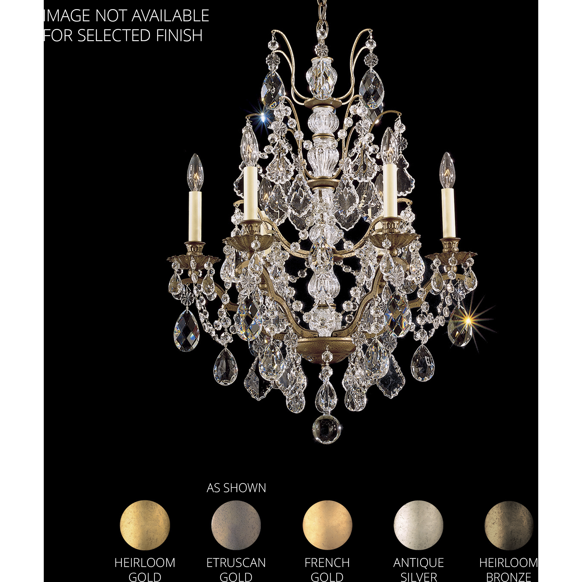 Bordeaux 6 Light Antique Silver Chandelier Ceiling Light in Heritage
