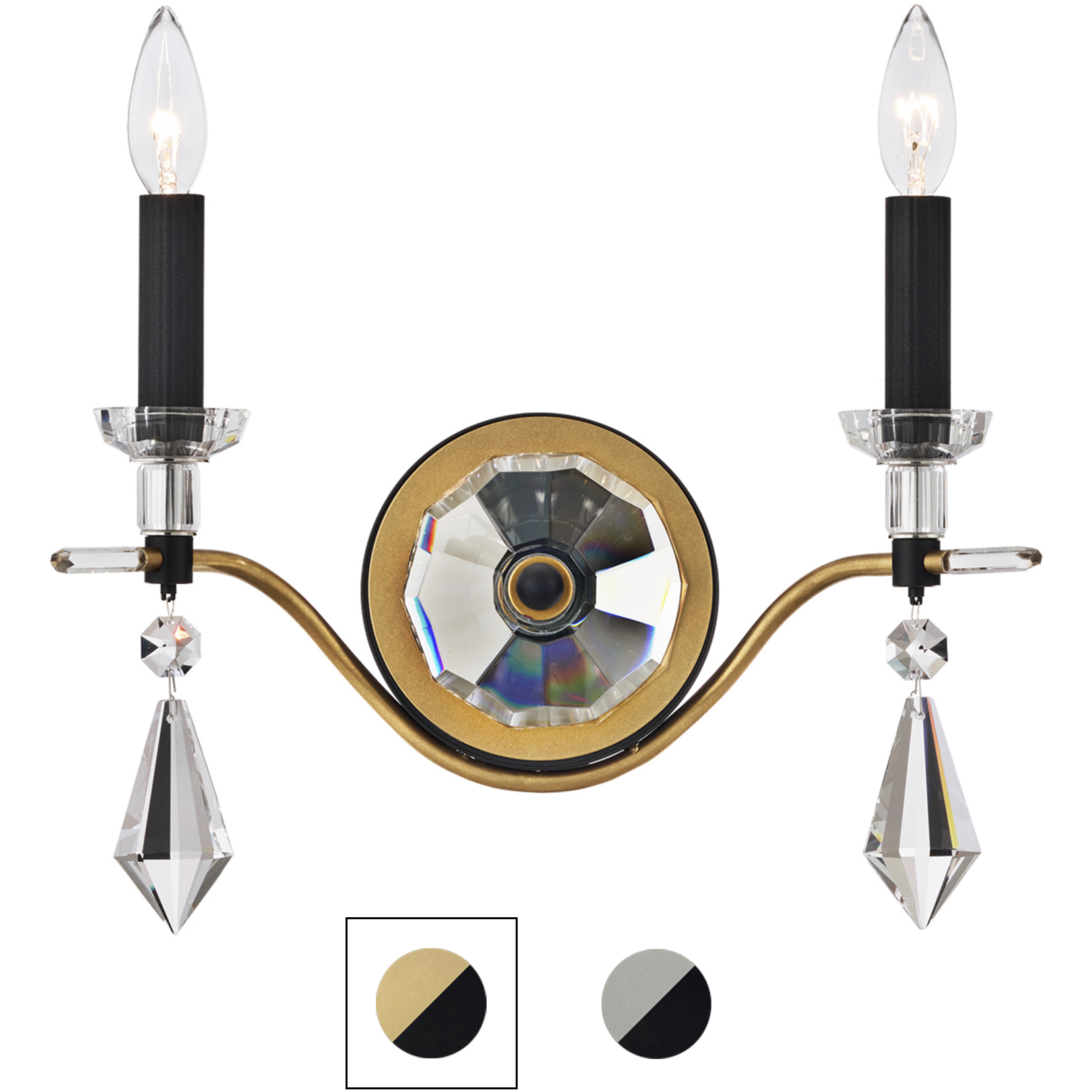 Signature Tempest 2 Light 5.75 inch Soft Silver/Black Wall Sconce Wall Light in Soft Gold/Black