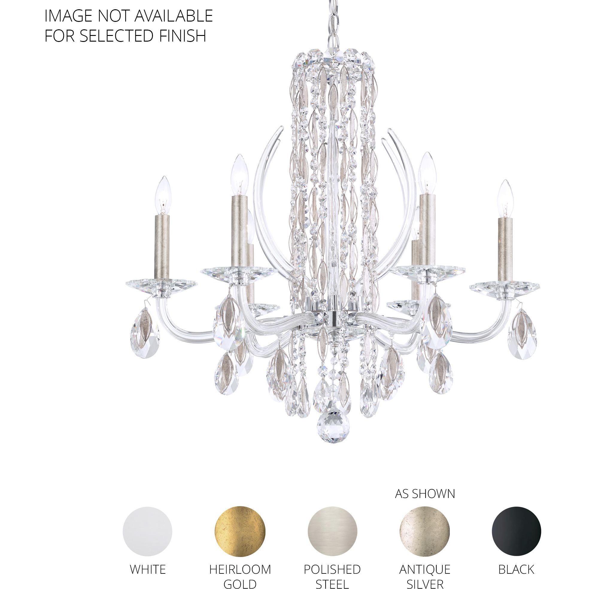 Schonbek RS8306N51A Siena 6 Light 24.5 inch Black Chandelier Ceiling