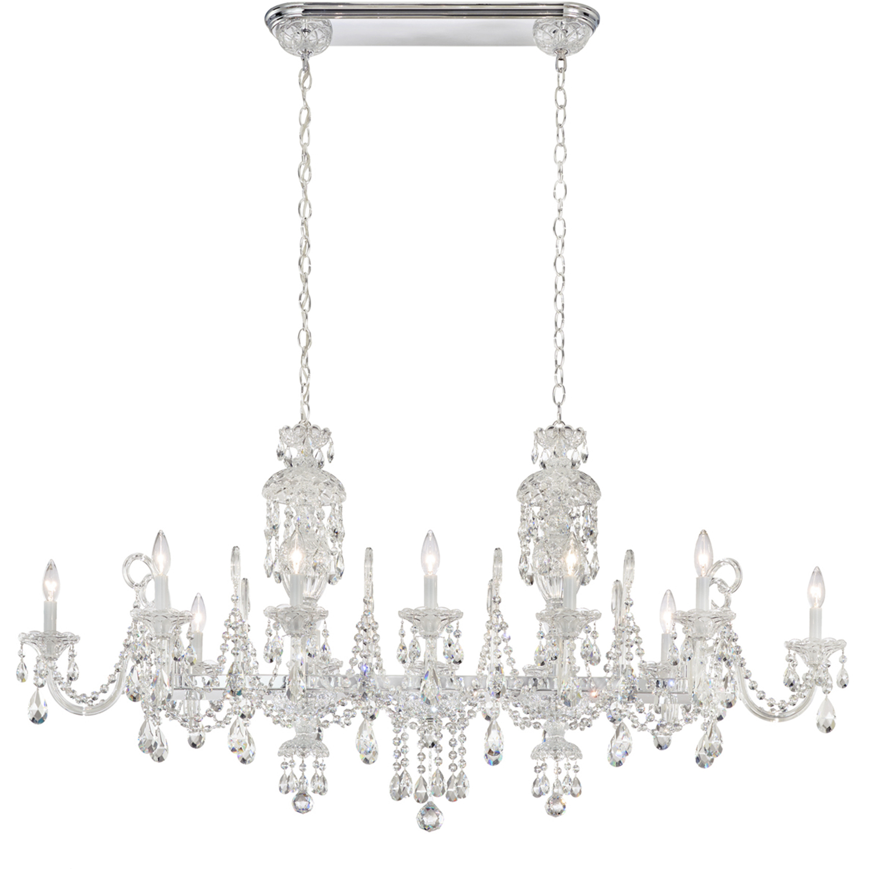 Signature Sterling 12 Light 58 inch Silver Linear Chandelier Ceiling Light in Heritage