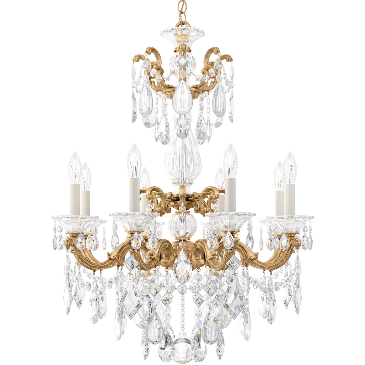 La Scala 8 Light 25 inch Etruscan Gold Chandelier Ceiling Light in Heritage, Etruscan Gold Cast