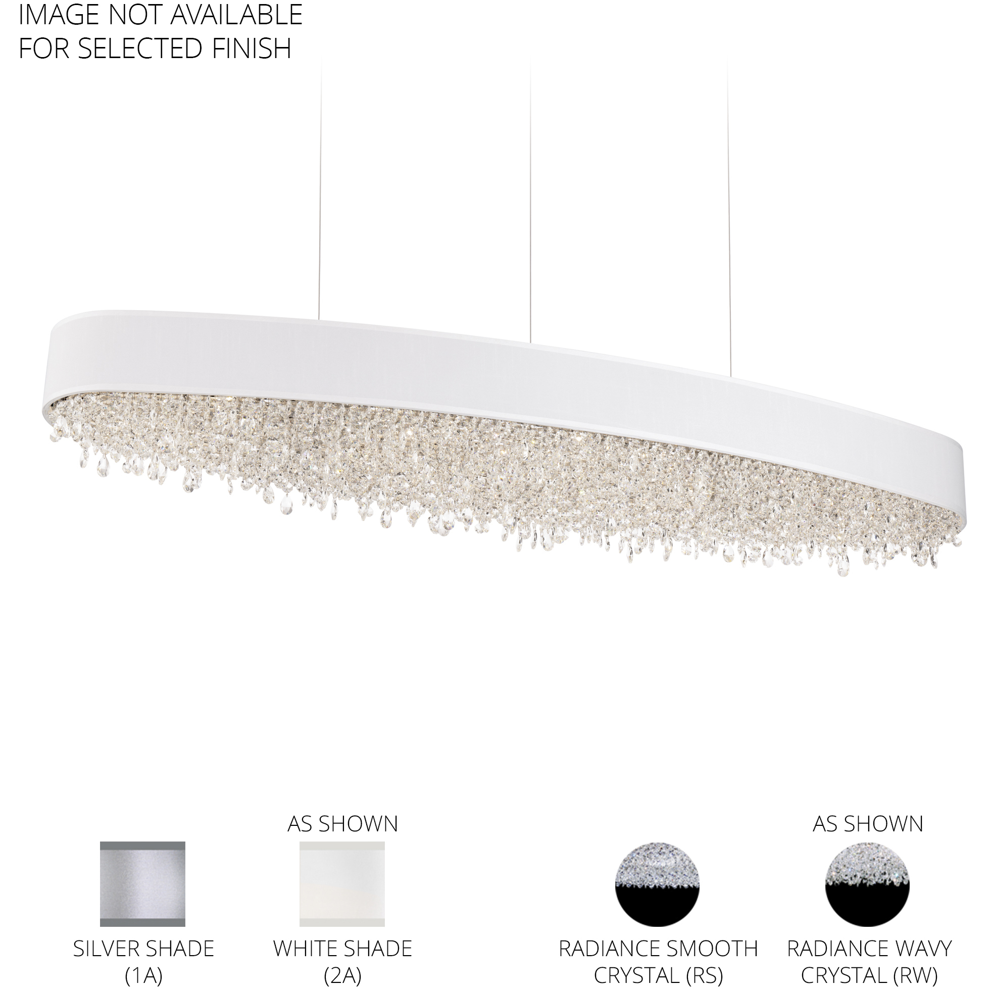 Signature Eclyptix LED 48.75 inch Polished Stainless Steel Linear Pendant Ceiling Light in White, Smooth Layout, Smooth Layout