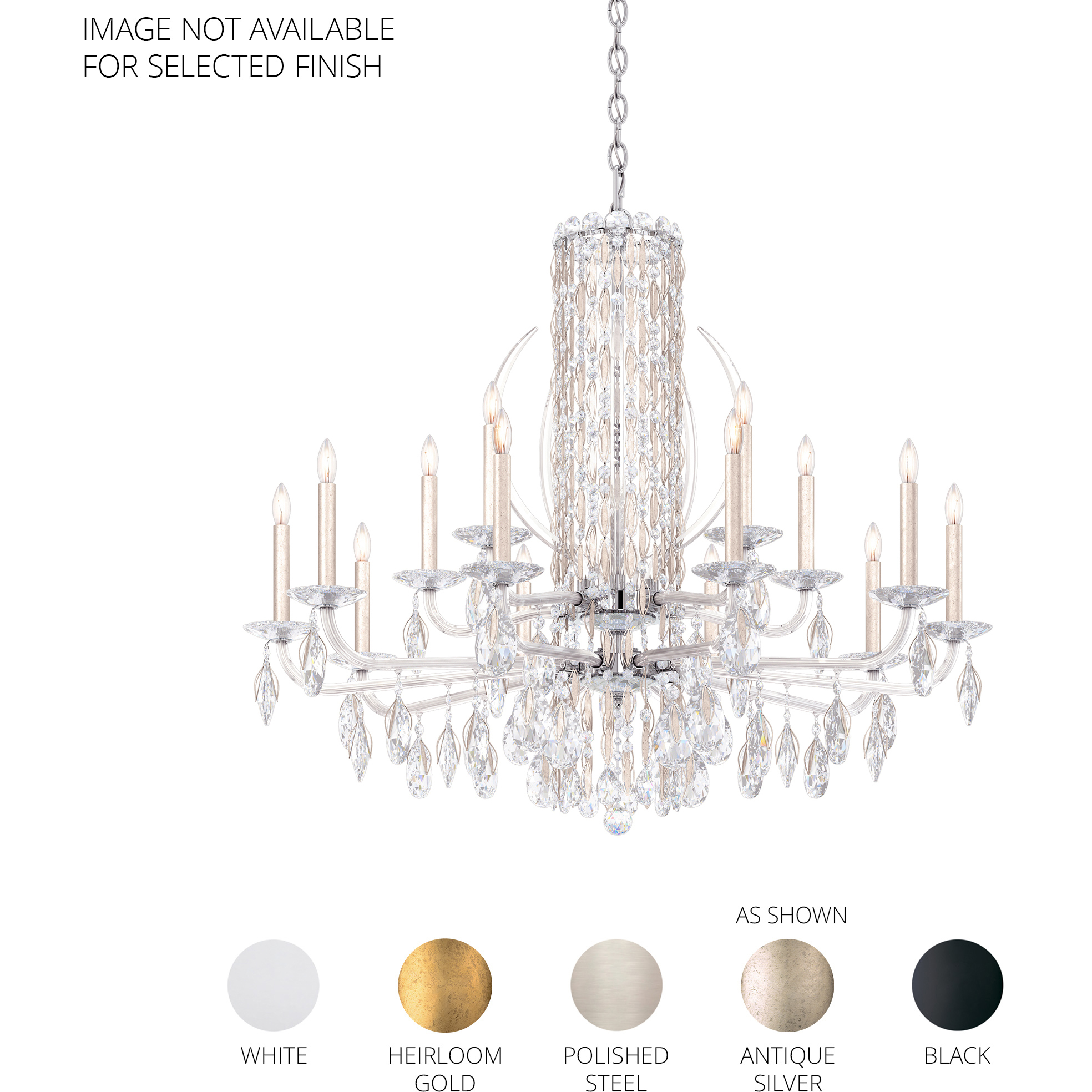 Siena 15 Light Black Chandelier Ceiling Light in Heritage