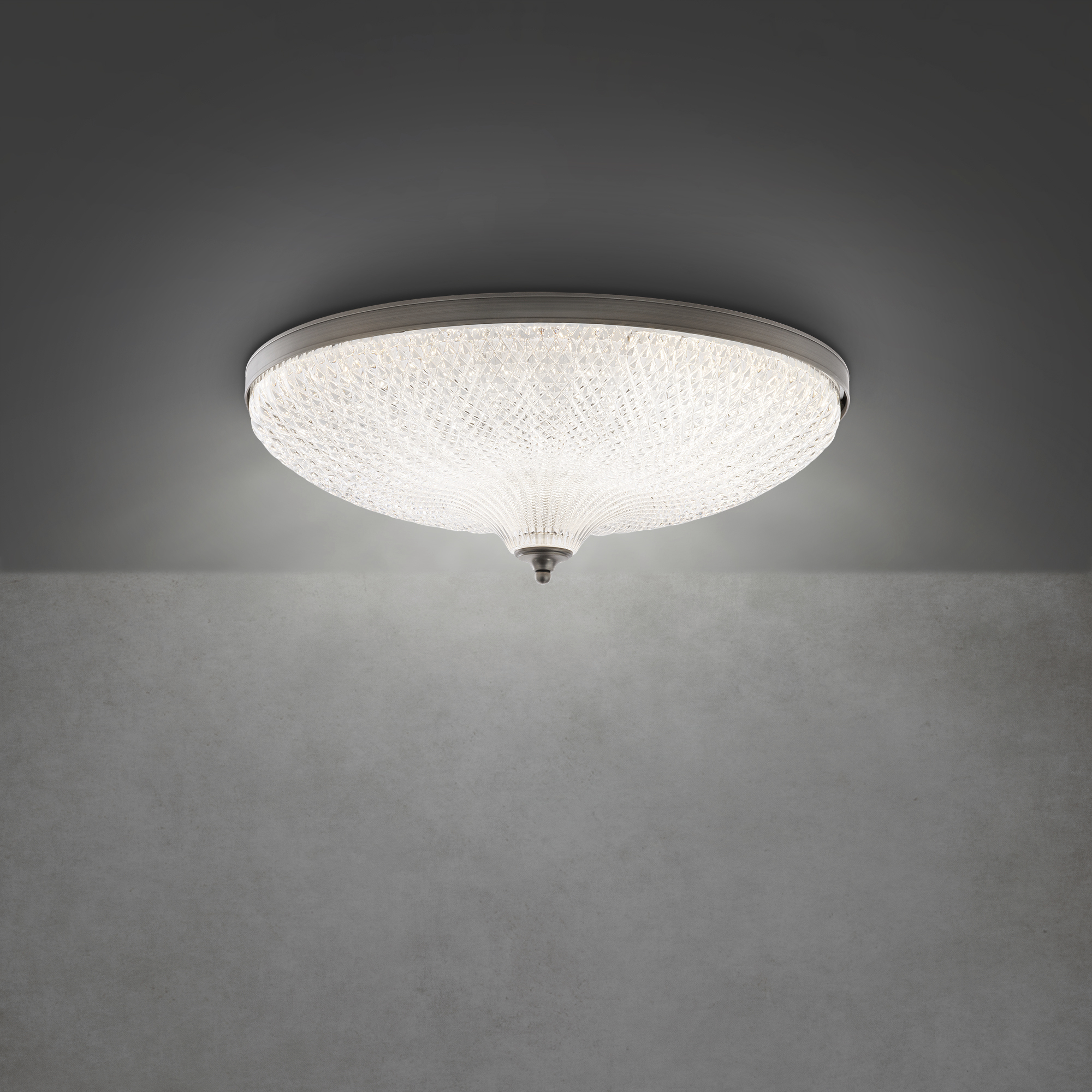 Signature Roma LED 20.13 inch Antique Nickel Flush Mount Ceiling Light, Schonbek Signature