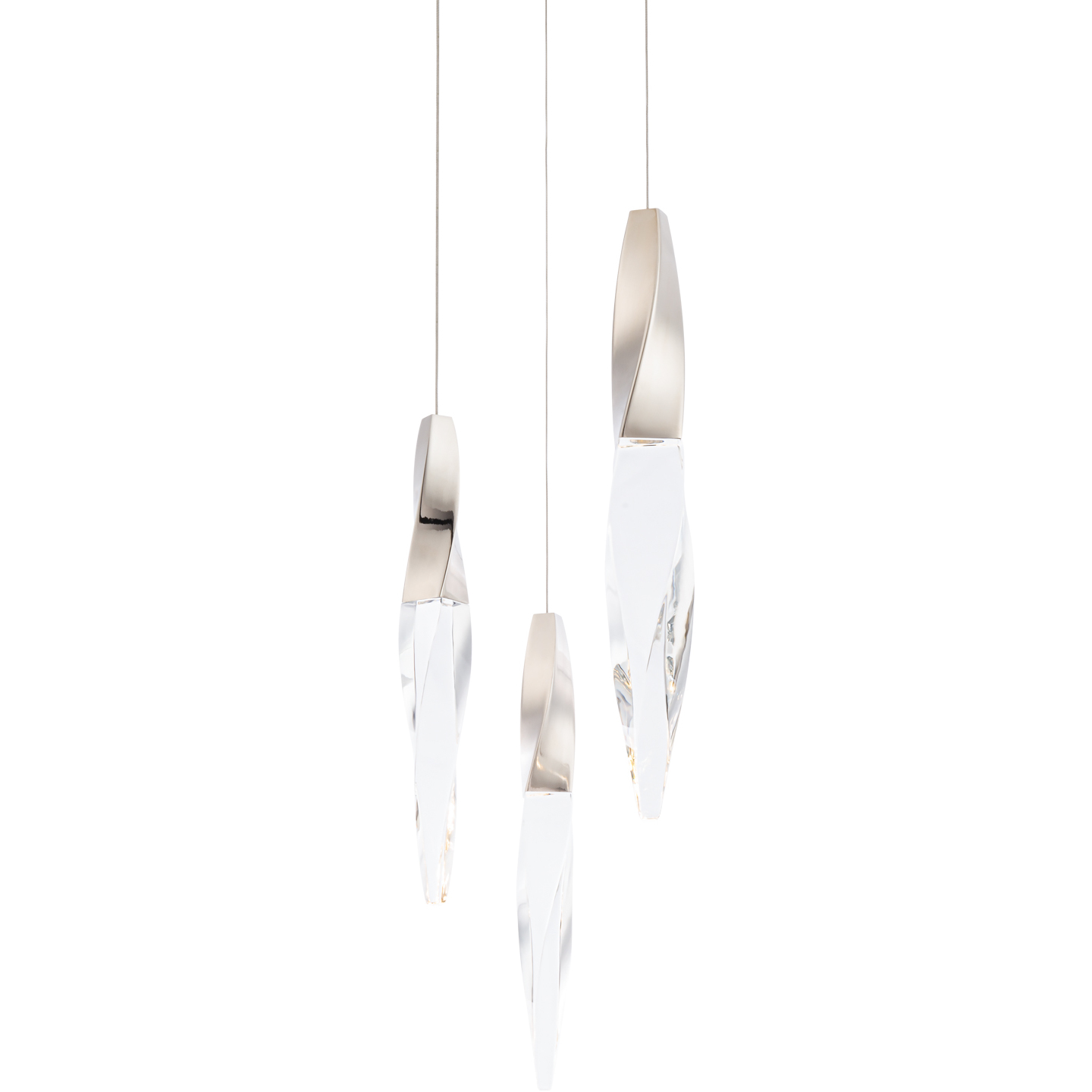 Beyond Kindjal LED 12 inch Polished Nickel Multi-Light Pendant Ceiling Light, Beyond