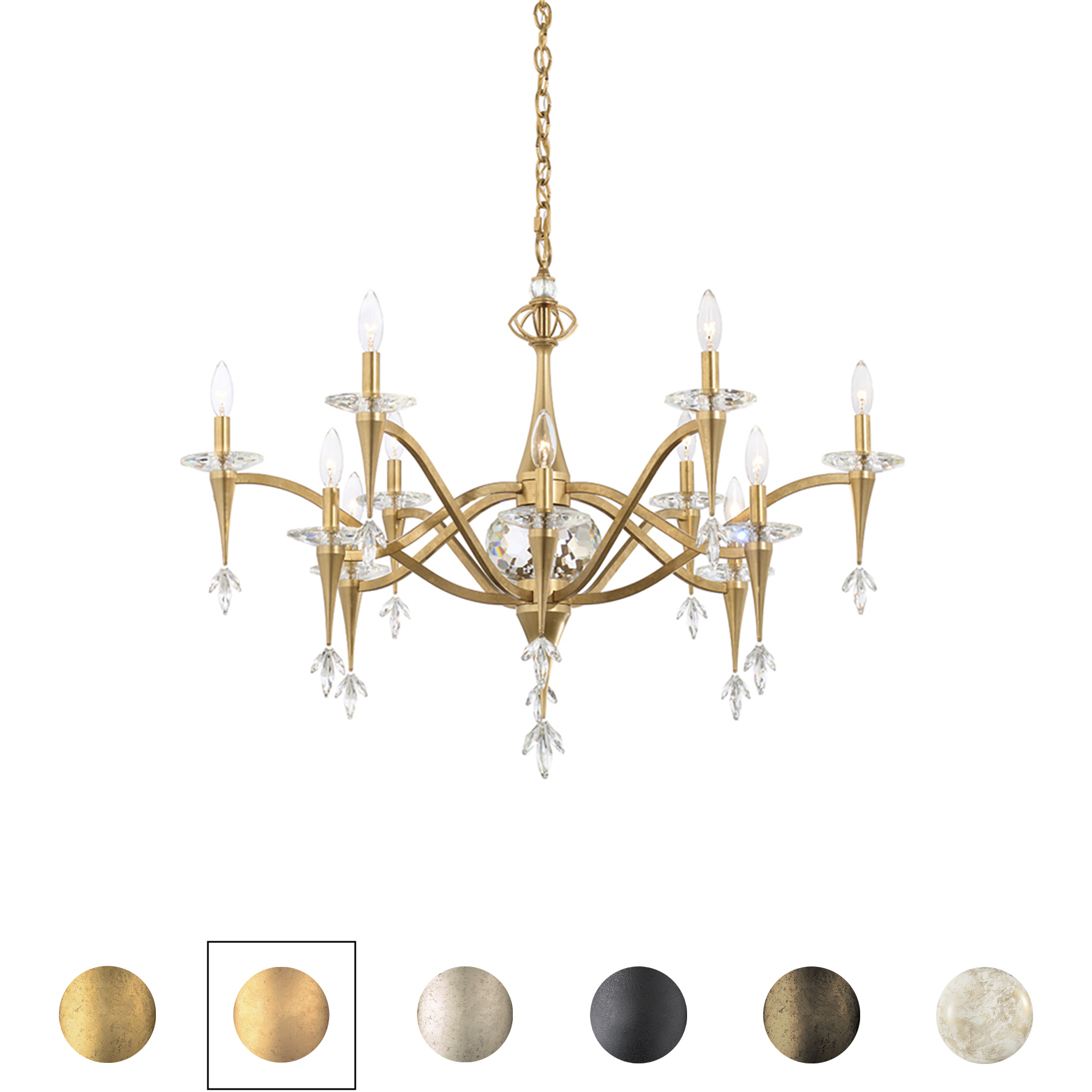 Signature Waverly 12 Light 39.5 inch Antique Silver Chandelier Ceiling Light