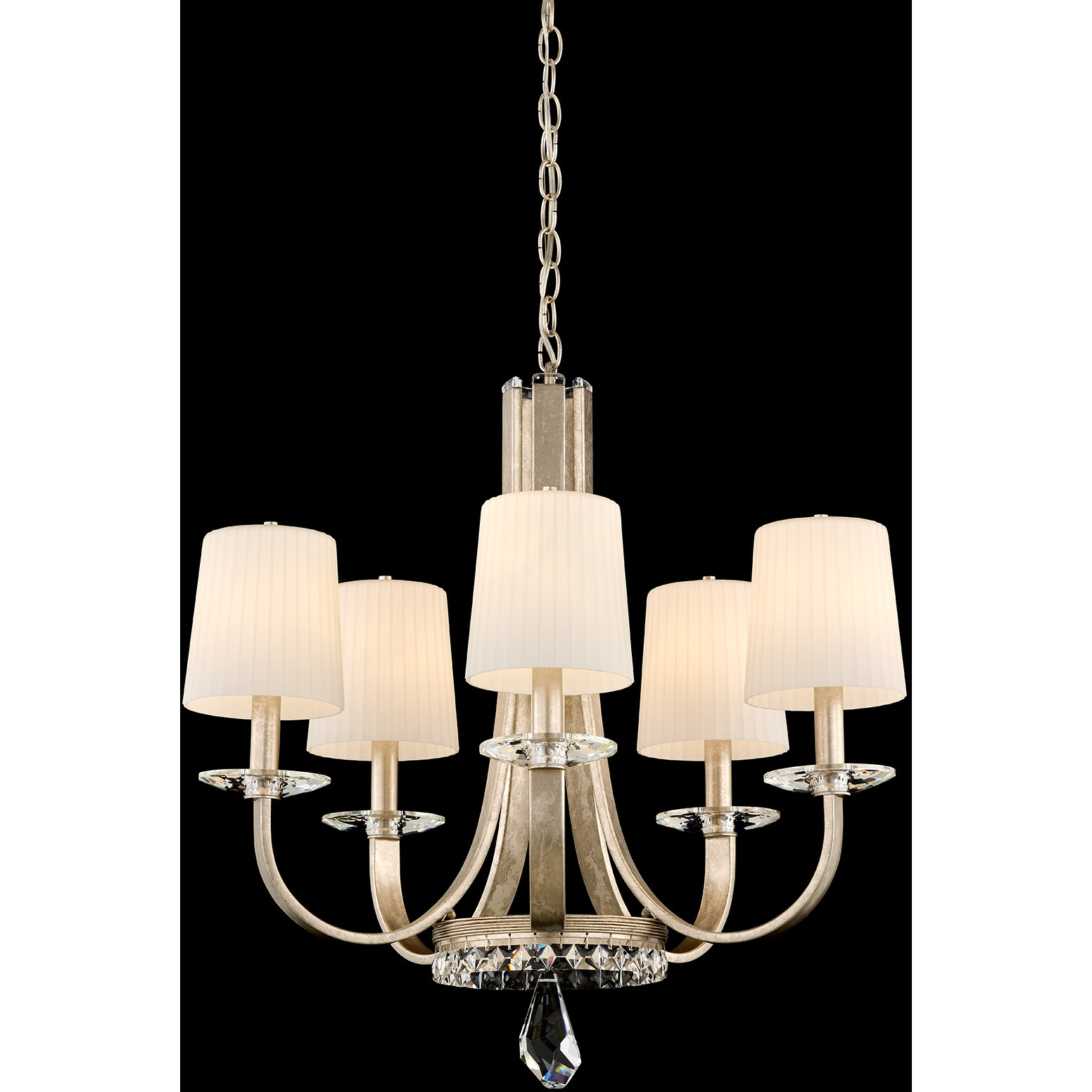 Signature Catalena 5 Light 24 inch Antique Silver Chandelier Ceiling Light