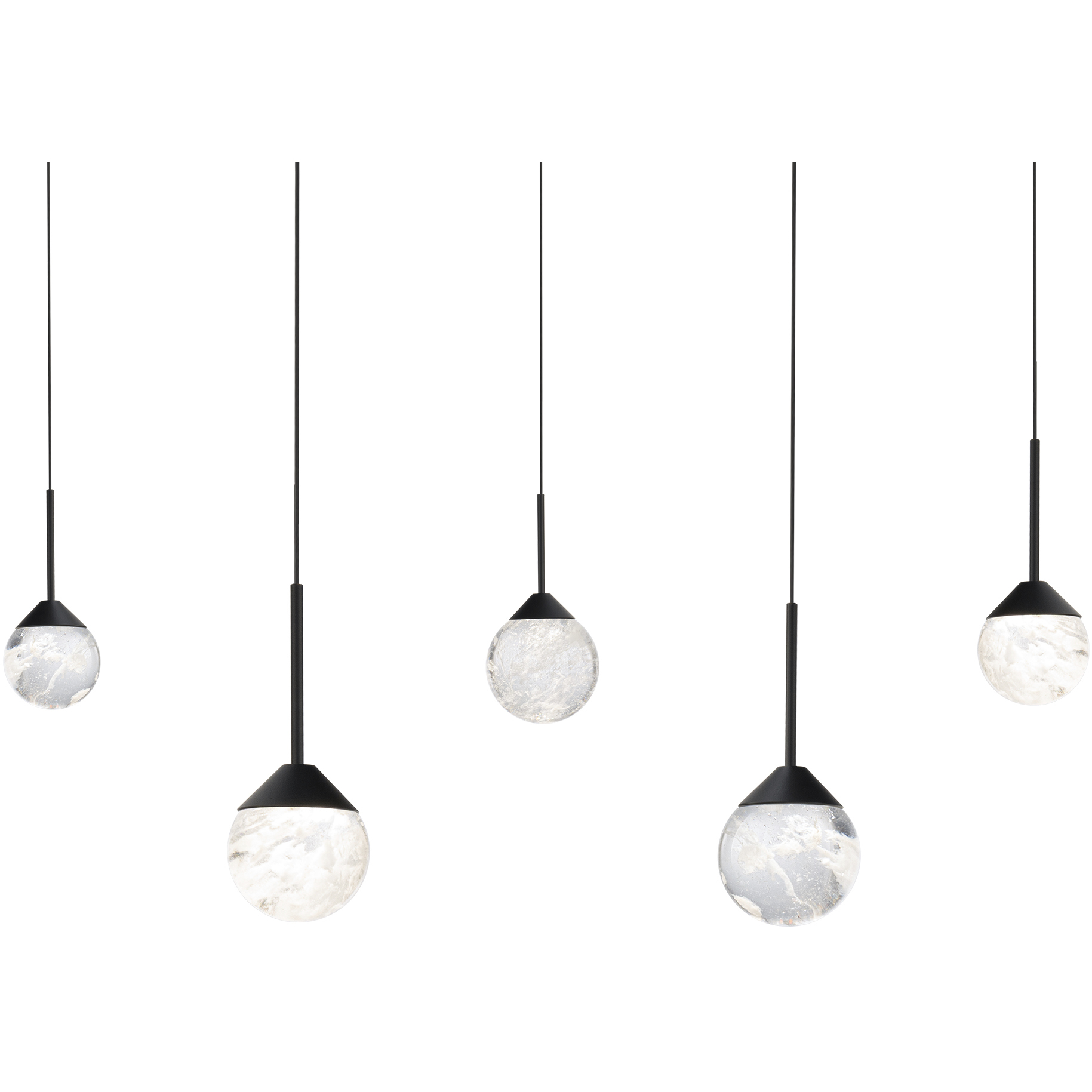 Beyond Quest LED 5.5 inch Black Multi-Light Pendant Ceiling Light, Linear Canopy