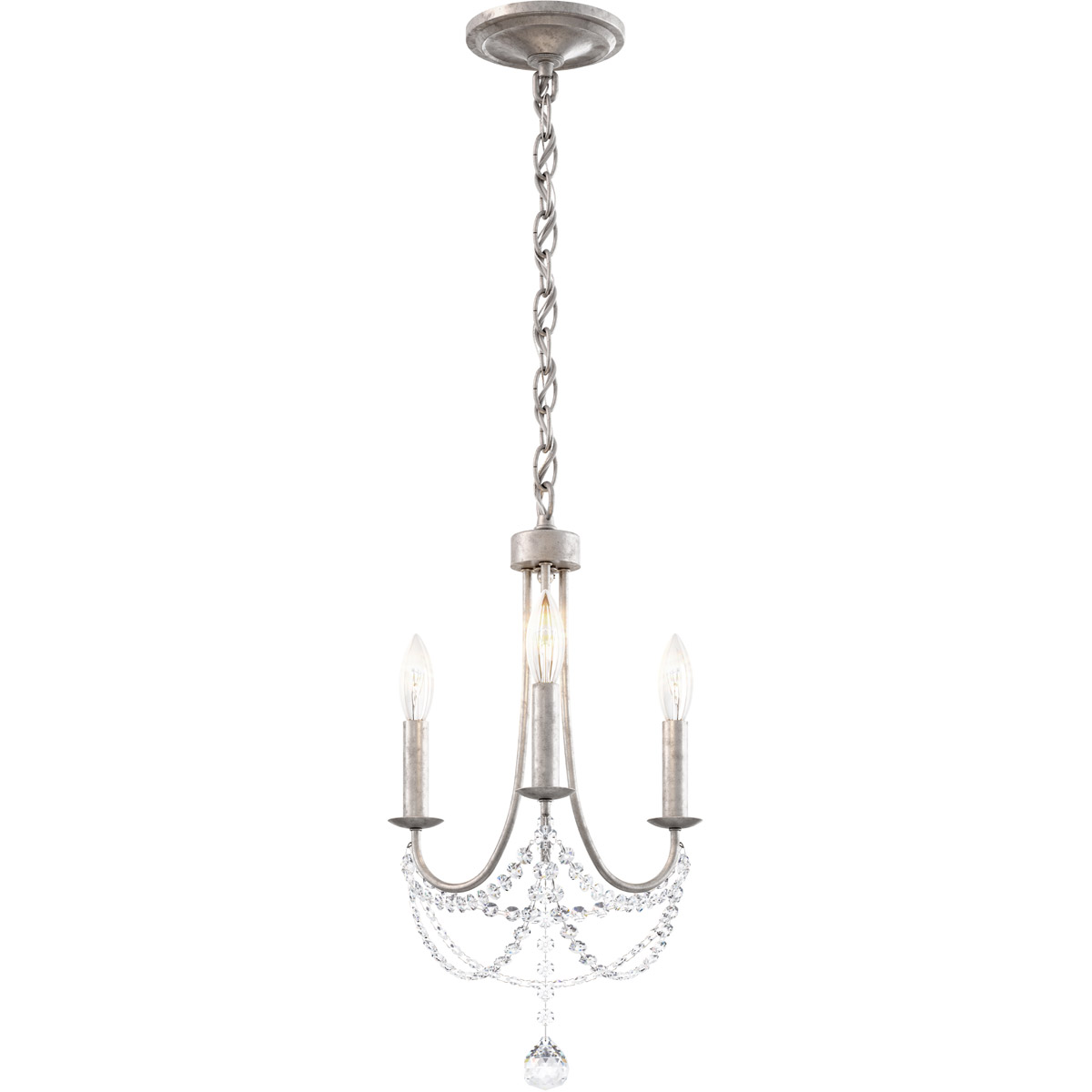 Verdana 3 Light Antique Silver Chandelier Ceiling Light
