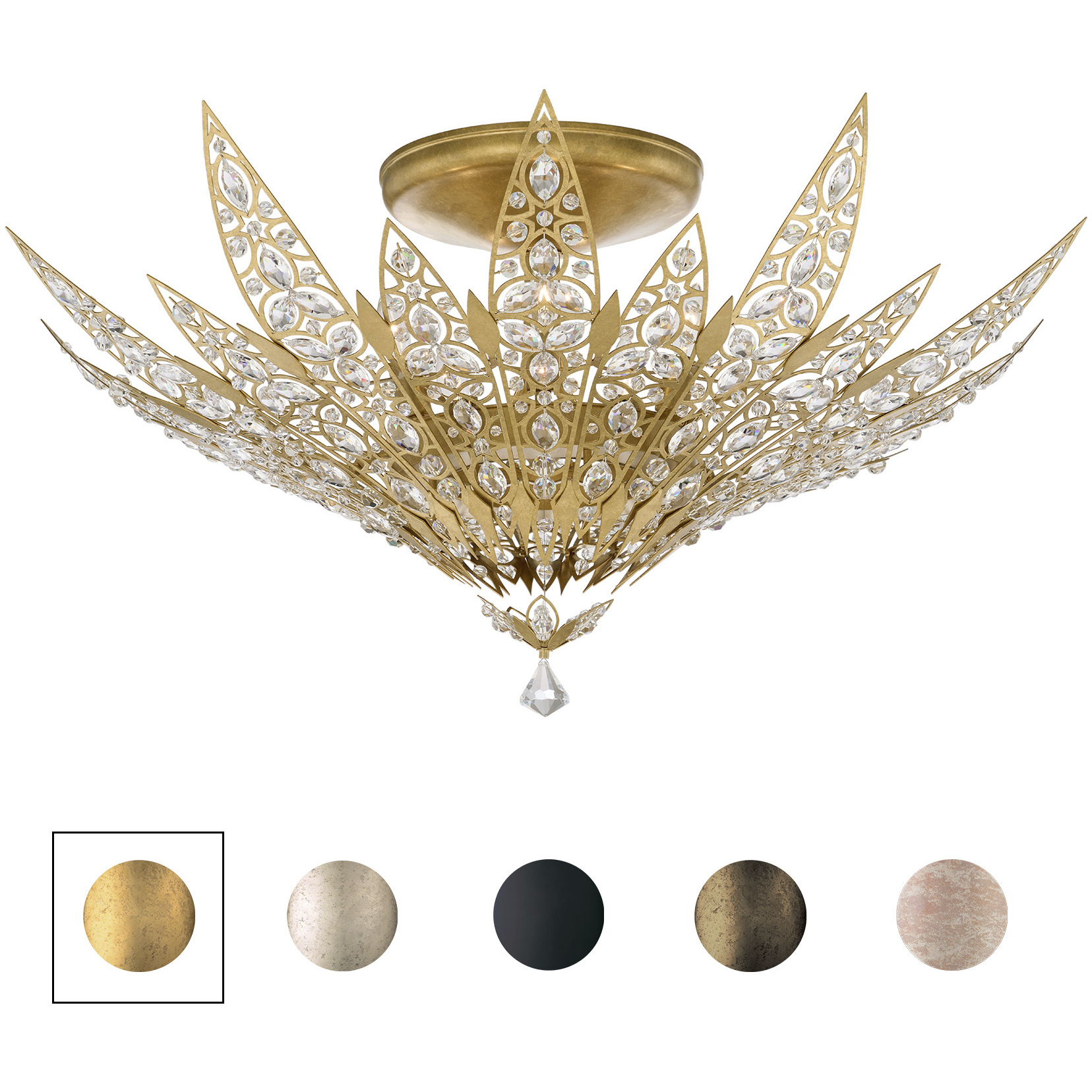 Forever Poetta LED 36 inch Tourmaline Semi-Flush Mount Ceiling Light