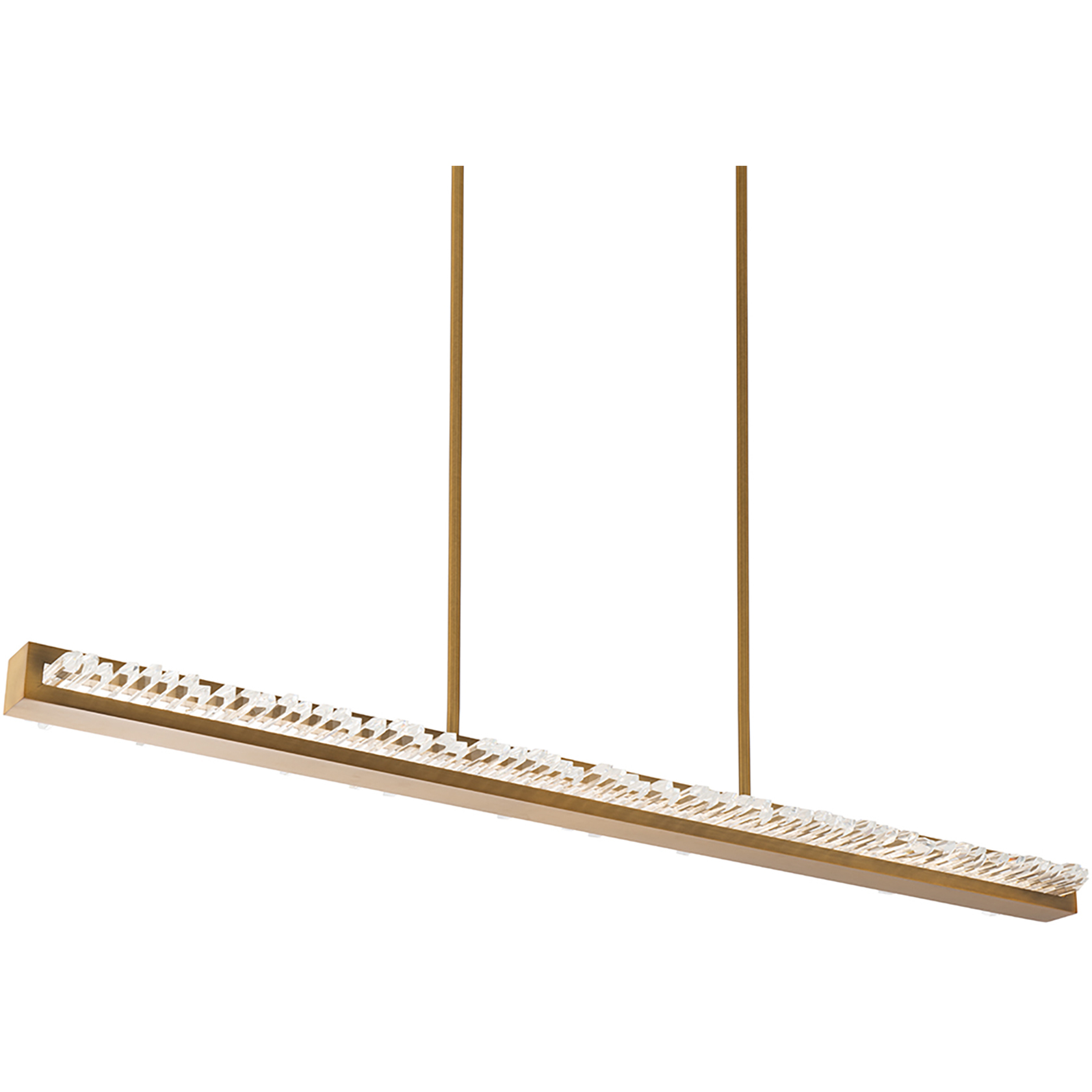 Beyond Frozen LED 47.25 inch Aged Brass Linear Pendant Ceiling Light
