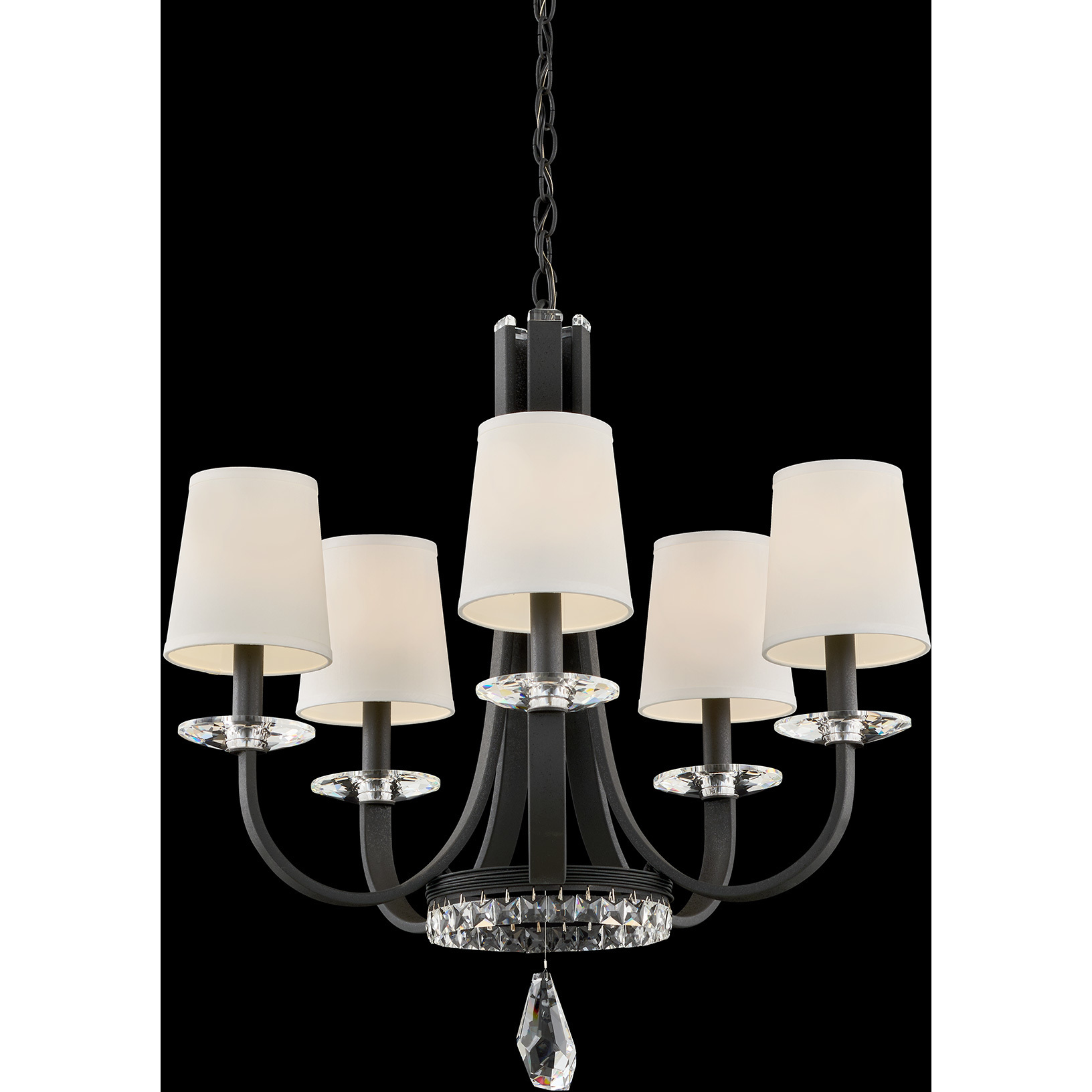 Signature Catalena 5 Light 24 inch Heirloom Silver Chandelier Ceiling Light