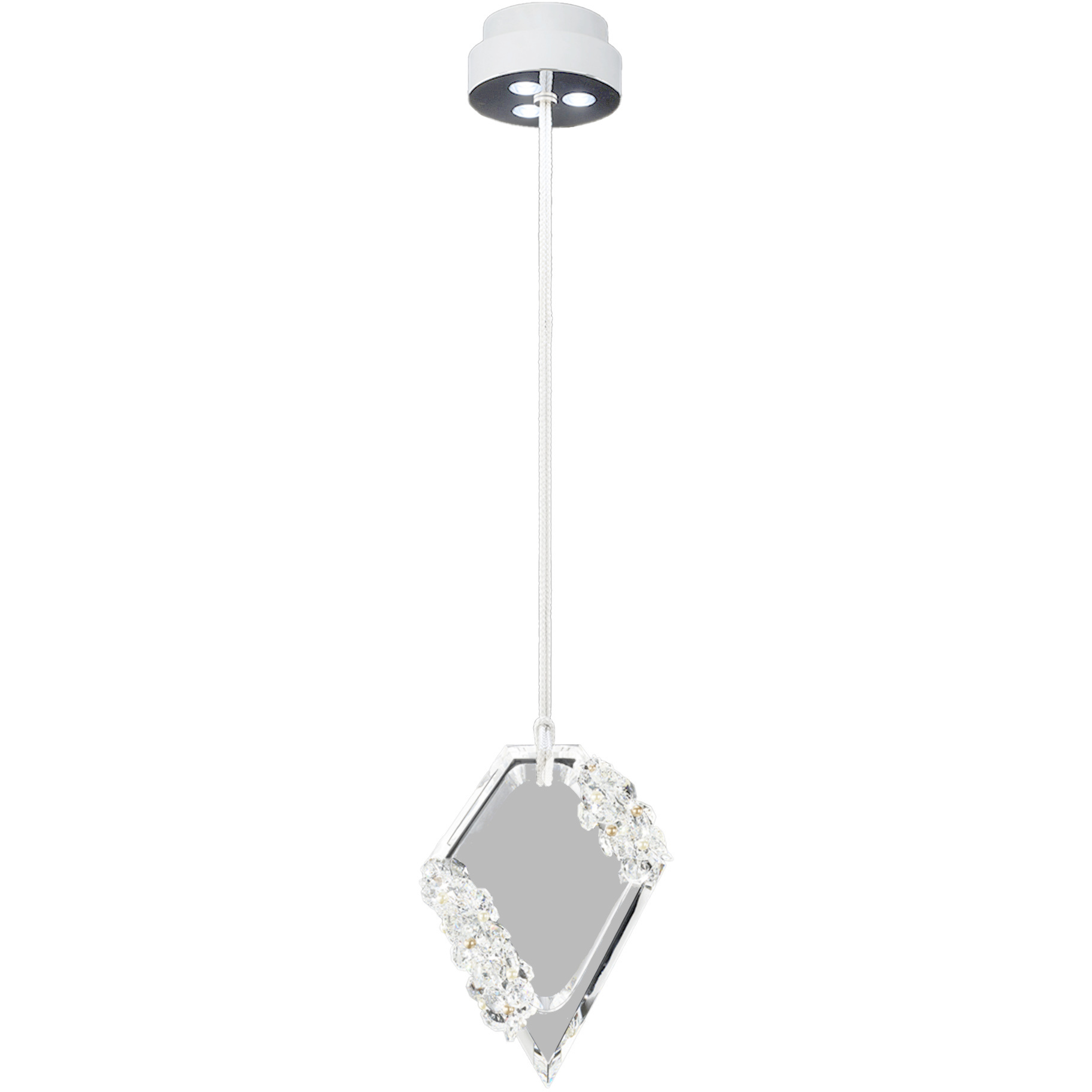 Forever Embelish LED 4.5 inch Polished Chrome with White Rope Mini-Pendant Ceiling Light, White Rope